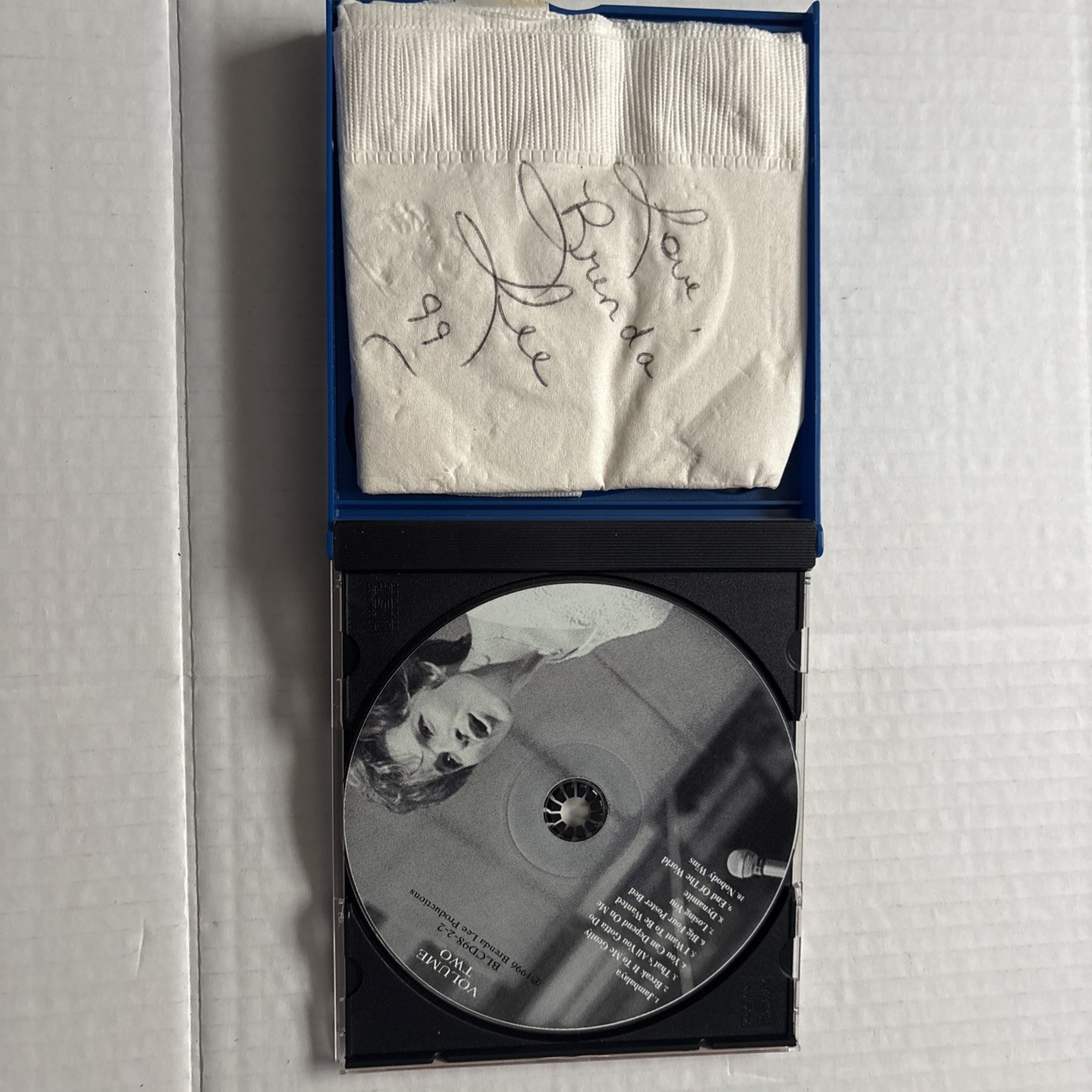 Brenda Lee 21 All Time Greatest Hits 2 Disc CD With Autographed Napkin Date 1999