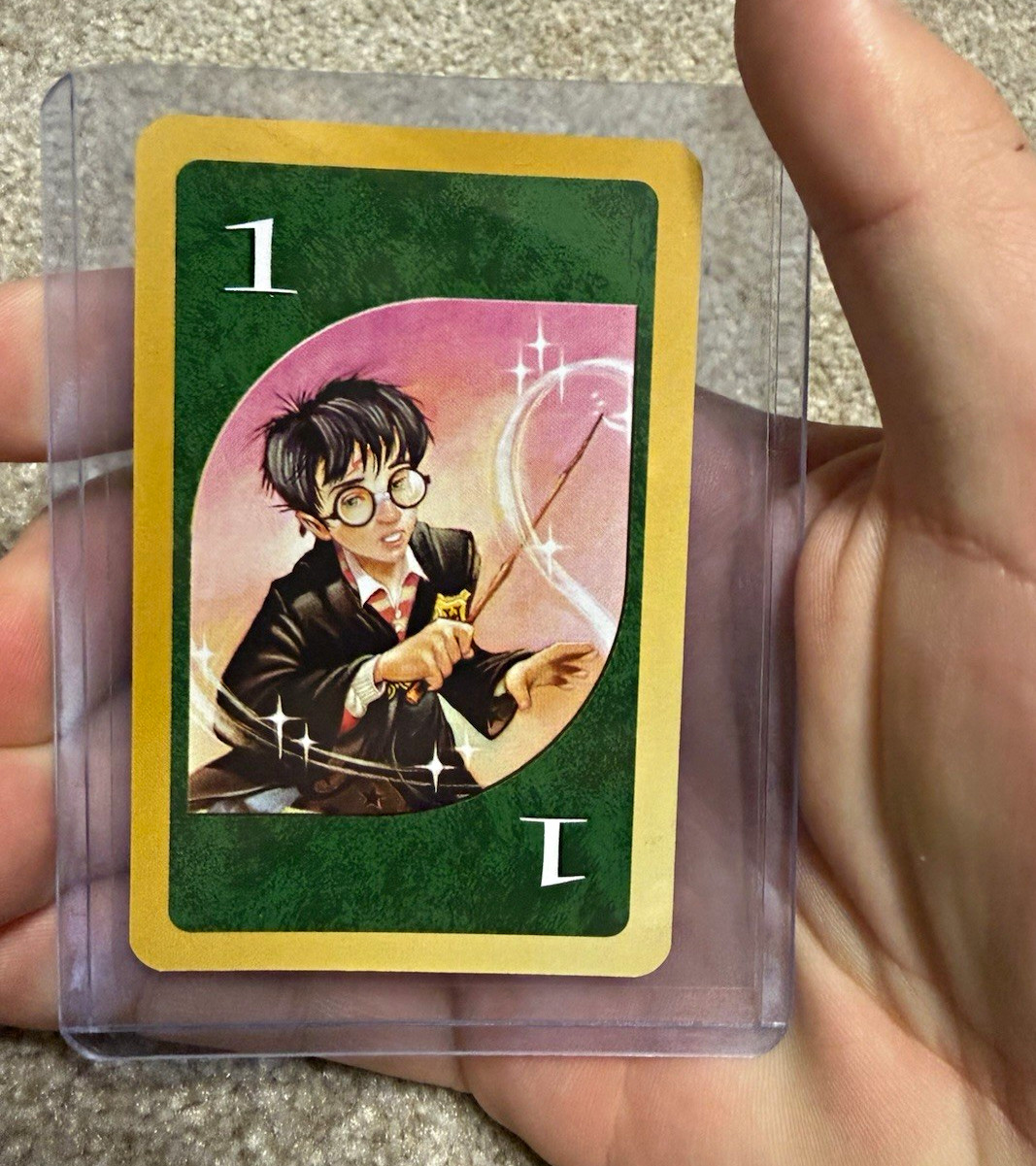 2000 Mattel Harry Potter Sorcerer’s Stone Harry Potter #1 Rookie Card RC Green