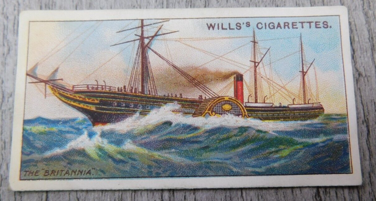 Wills\'s Celebrated Ships Cigarettes Tobacco Trade Card VTG No 17 Britannia