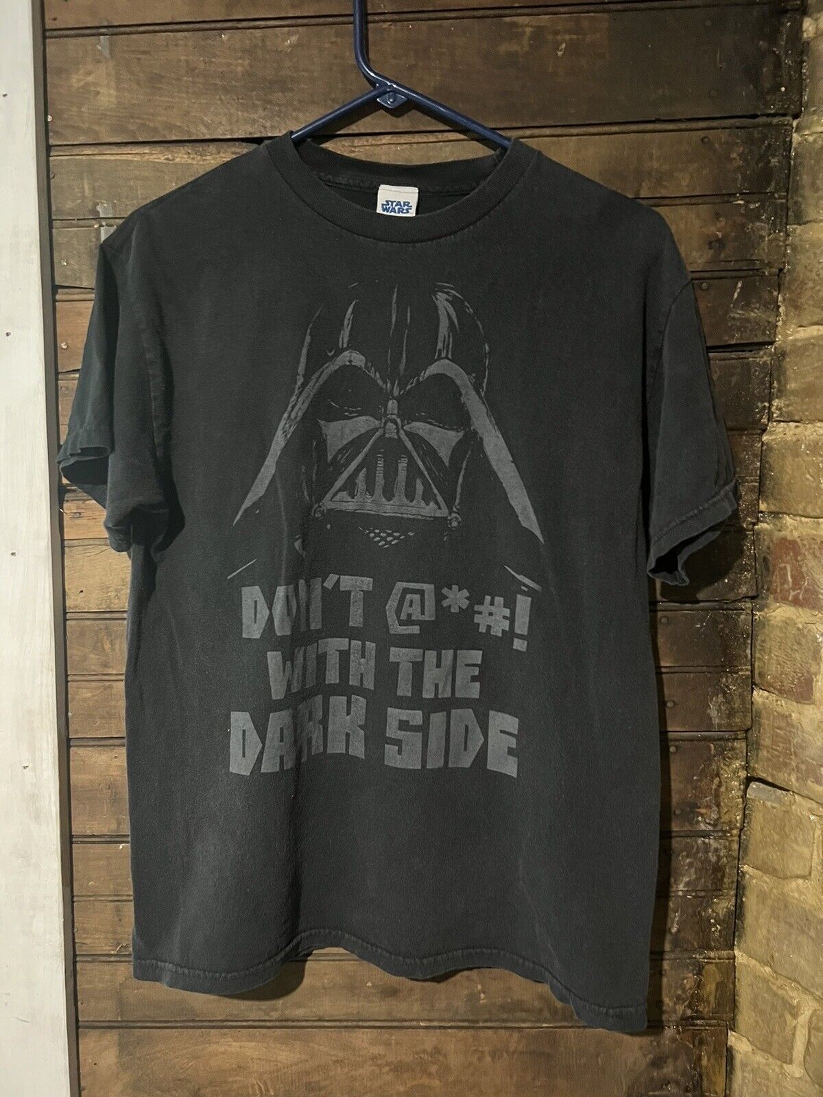 Vtg Star Wars Dont @*# F**K With The Dark Side T-Shirt Mens Size M Black