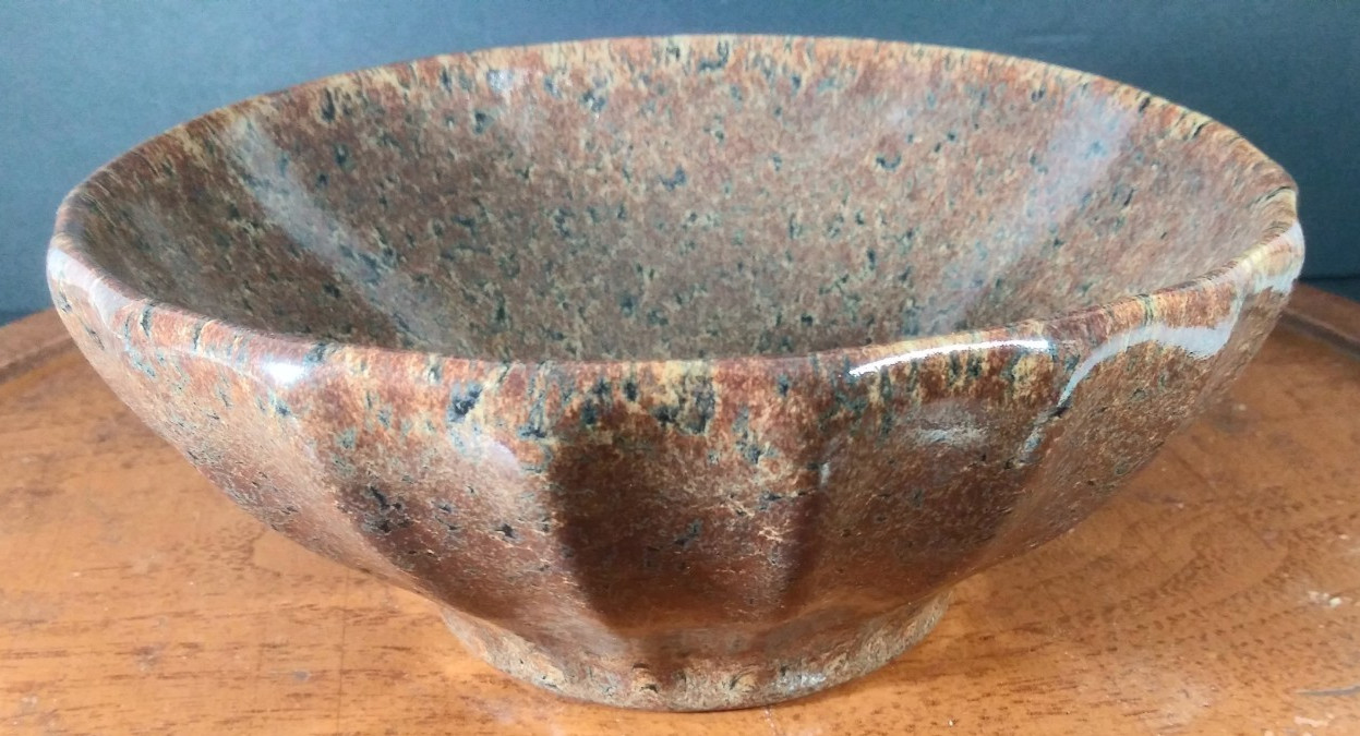 Vintage Royal Haeger Earth Brown Lava Ridged Ceramic Bowl