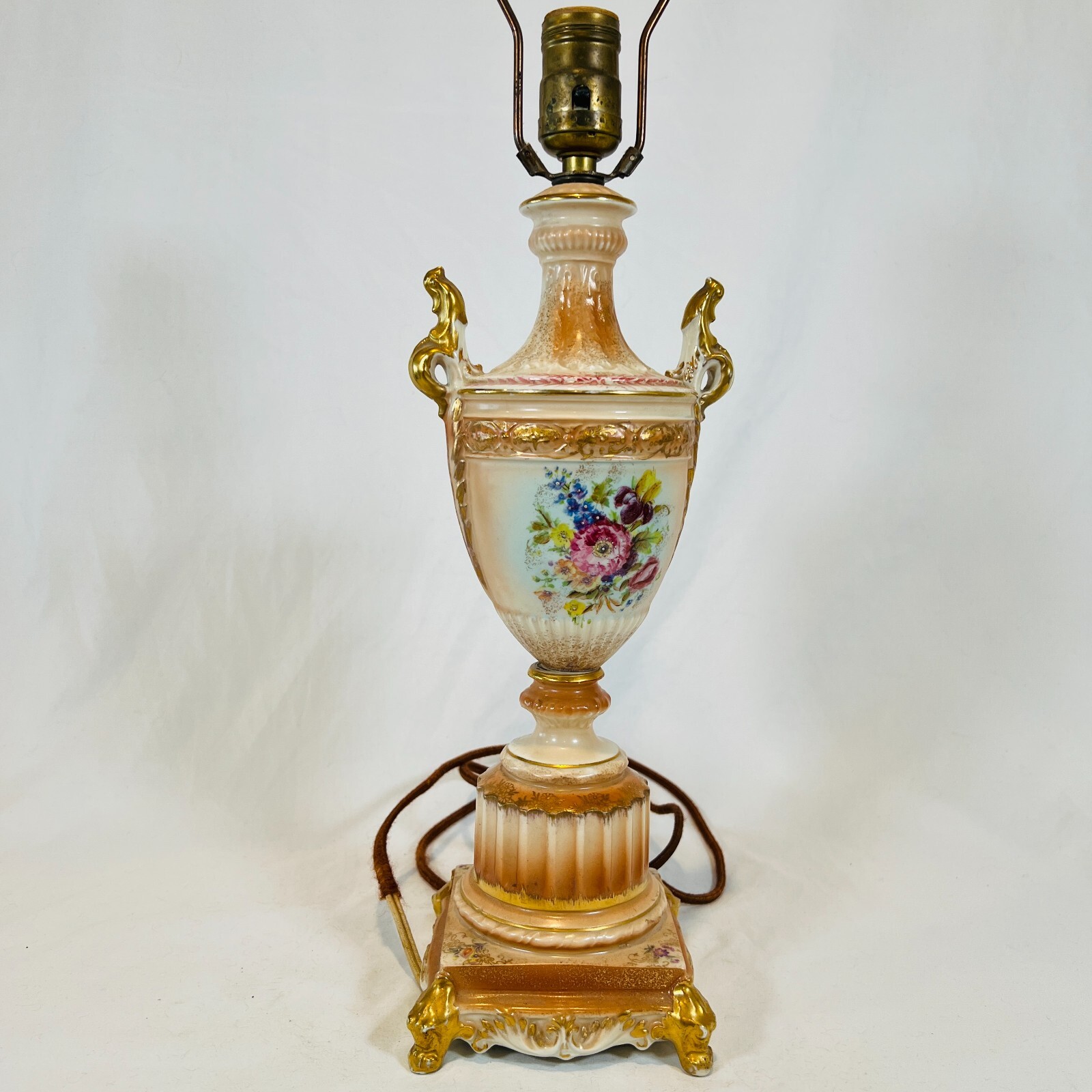 Antique Beckwith China Porcelain Table Lamp Hand Painted Stamped Antique Beckwith China Porcelain Table Lamp Hand Painted Stamped