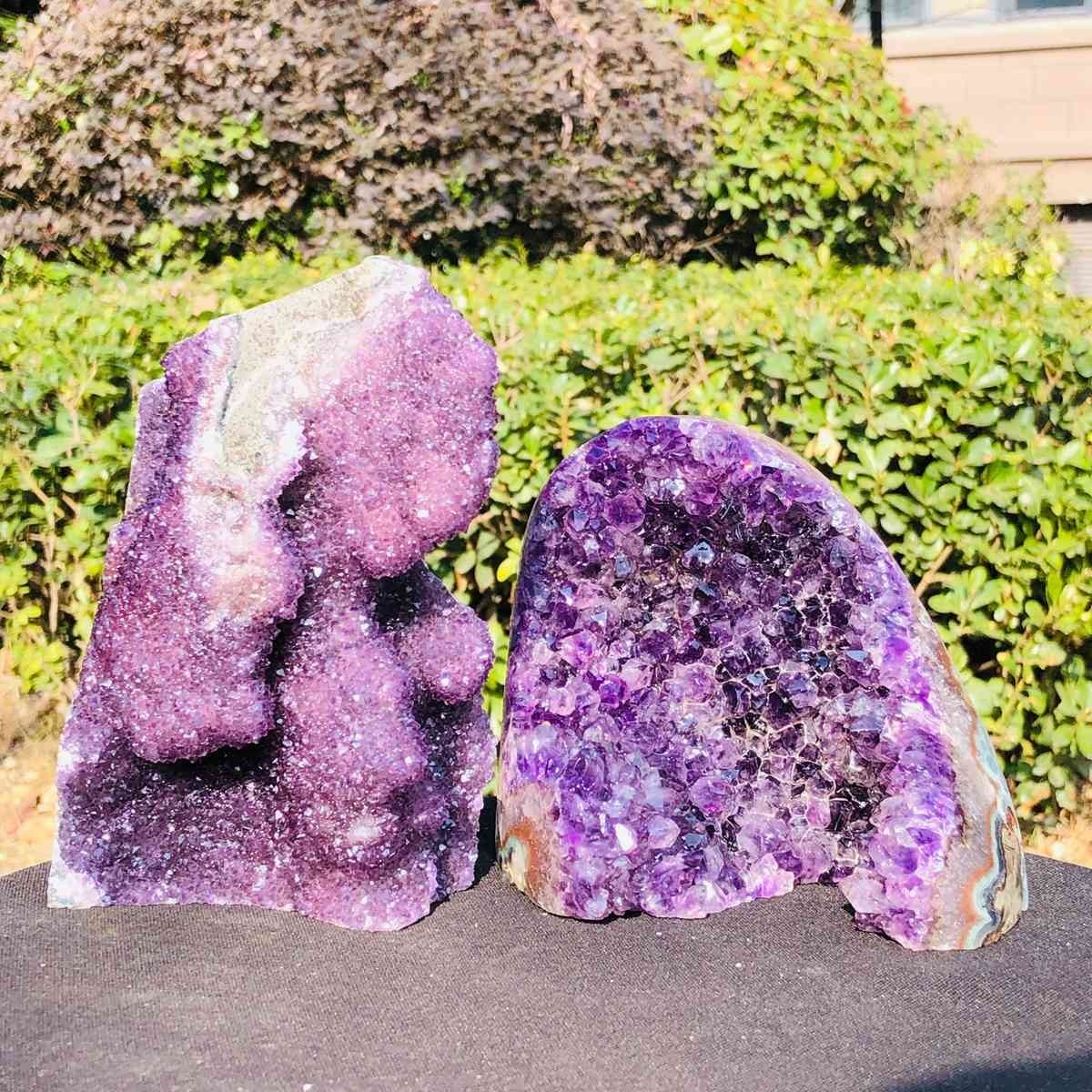 990g+1070g  grams of natural purple crystal cave mineral specimen MH3273