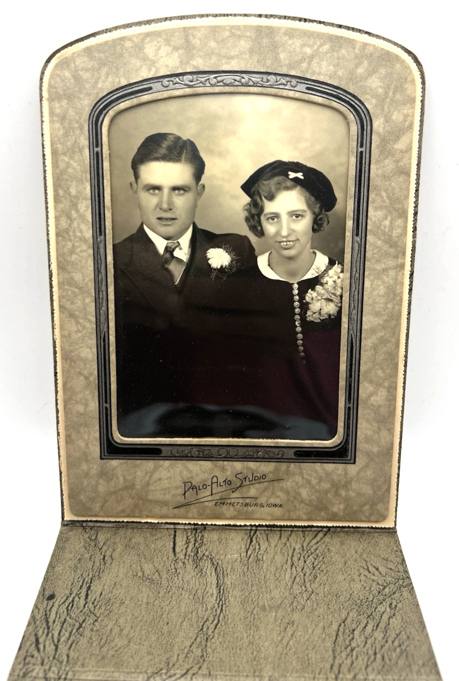 Antique Wedding Photo Of Husband & Wife And Later Photo WW2 Uniform And Children Antique Wedding Photo Of Husband & Wife And Later Photo WW2 Uniform And Children