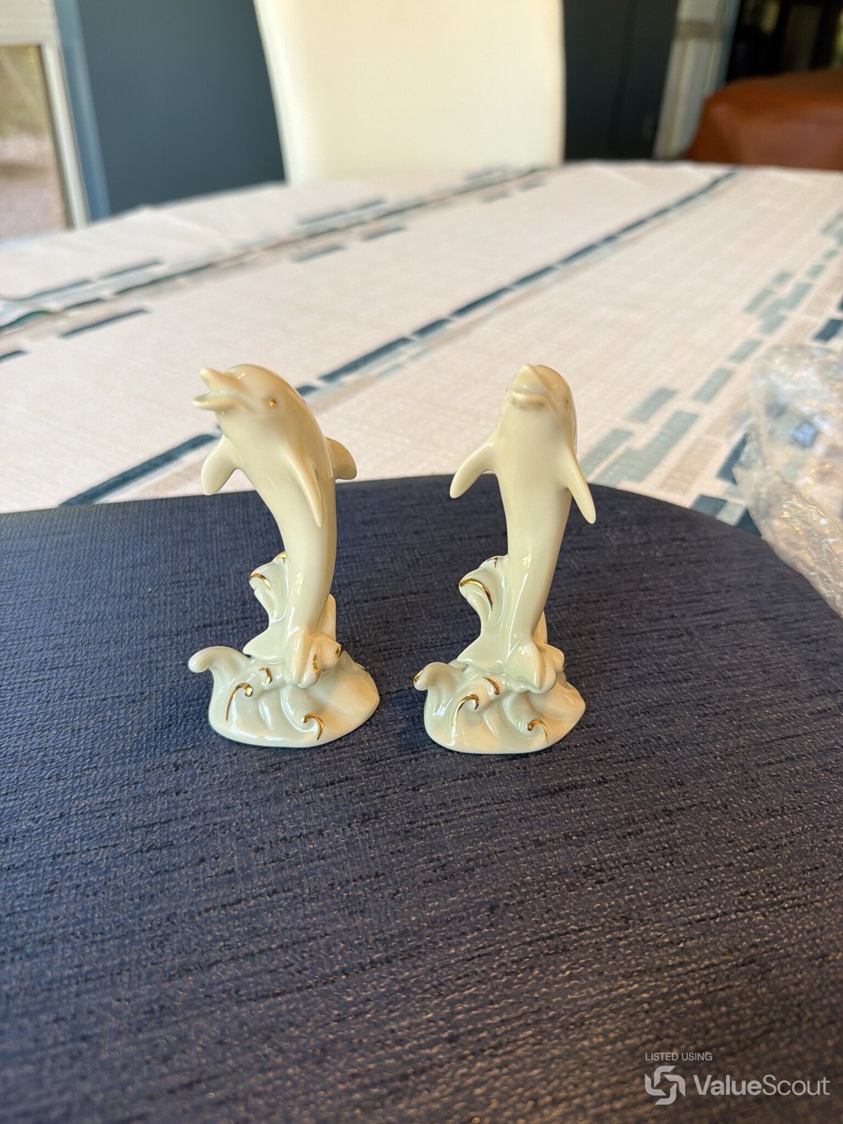 Lenox Dolphin Figurine Pair with Gold Accents