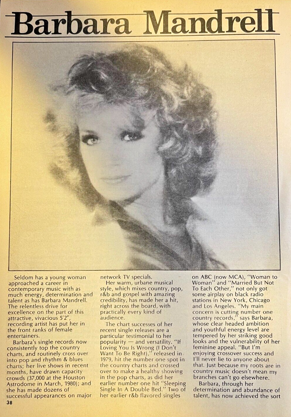 1981 Country Western Musician Barbara Mandrell