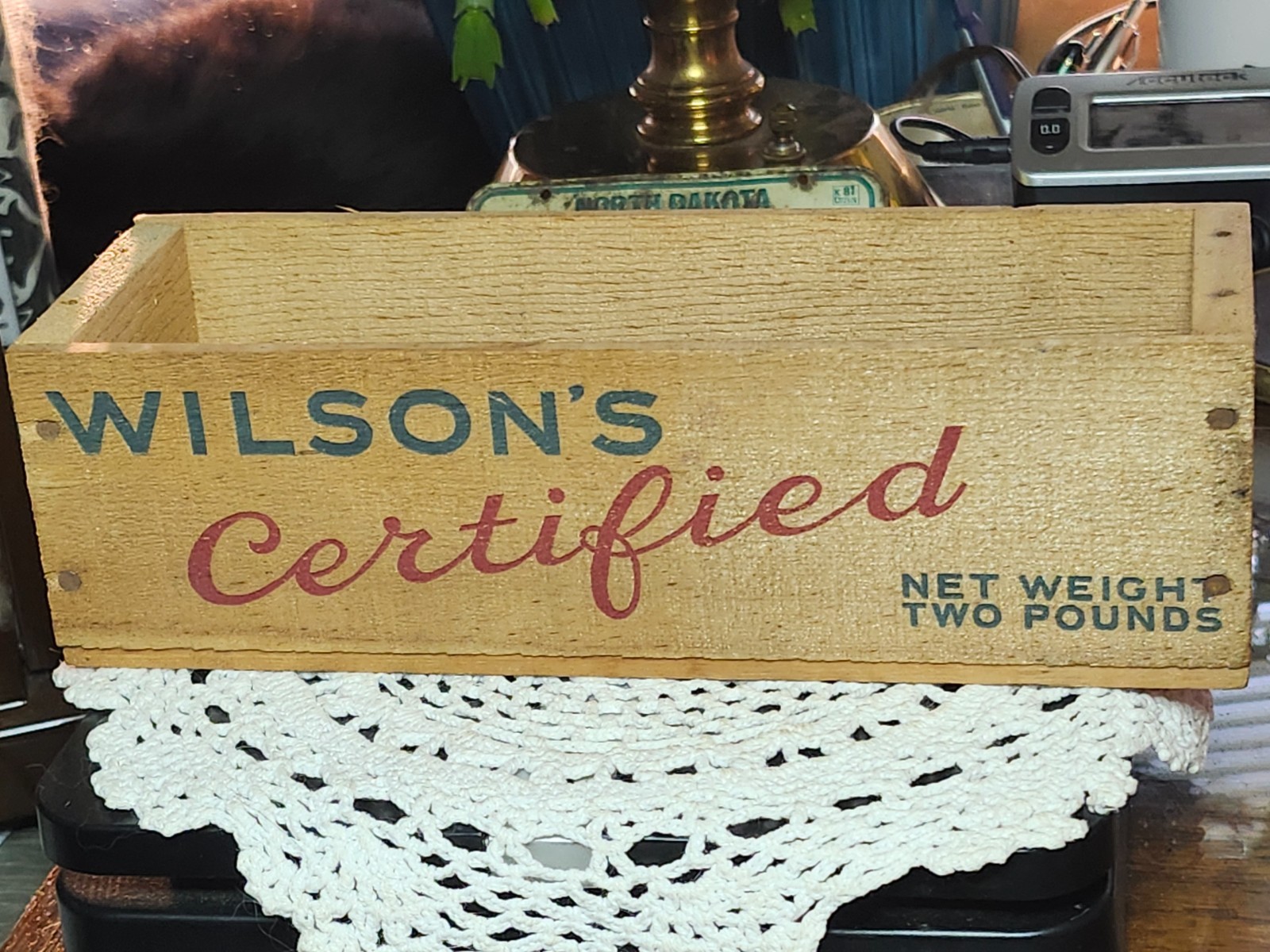 Antique Wilson\'s Certified 2lb. Process Cheese Wooden Box From 1920\'s to 1940\'s