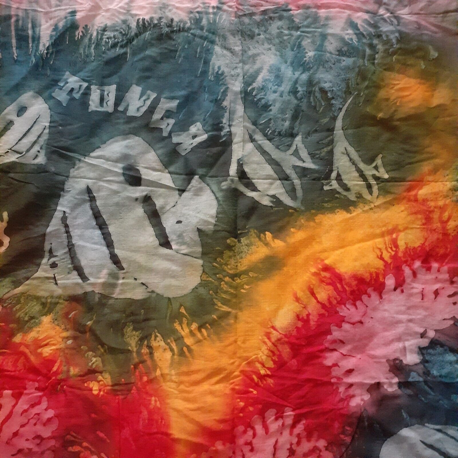 Cotton Batik Fabric Colorful Fabric from Tonga Sarong Scarf Wrap Craft  2 yds