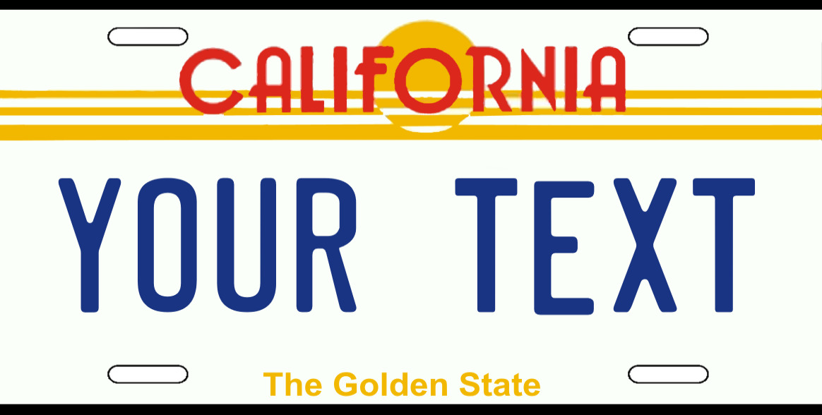 CALIFORNIA PERSONALIZED License Plate CUSTOM ADD TEXT