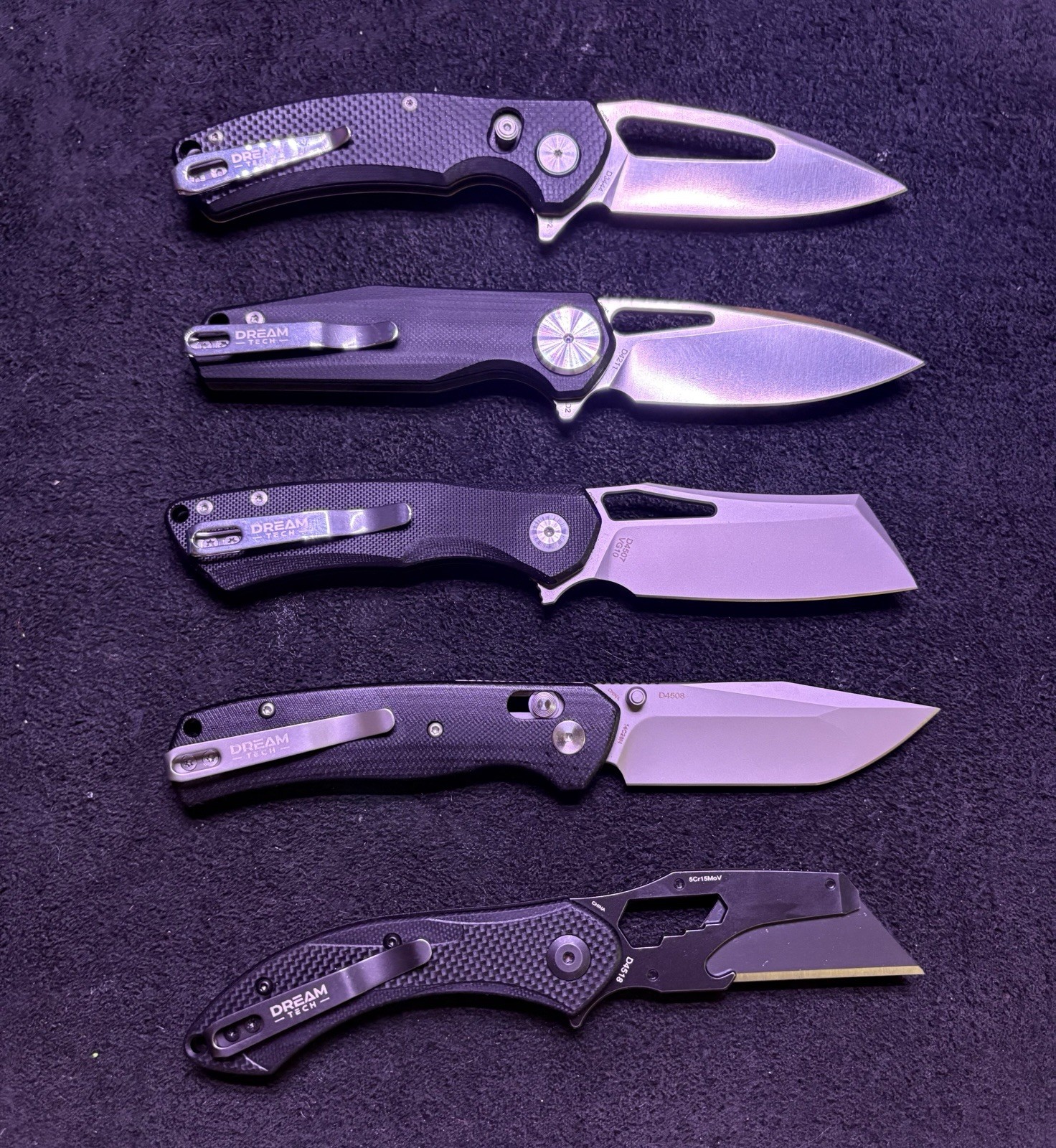 Dream Tech Knife Lot of 5 ++++ Wicked Edge Sharpener