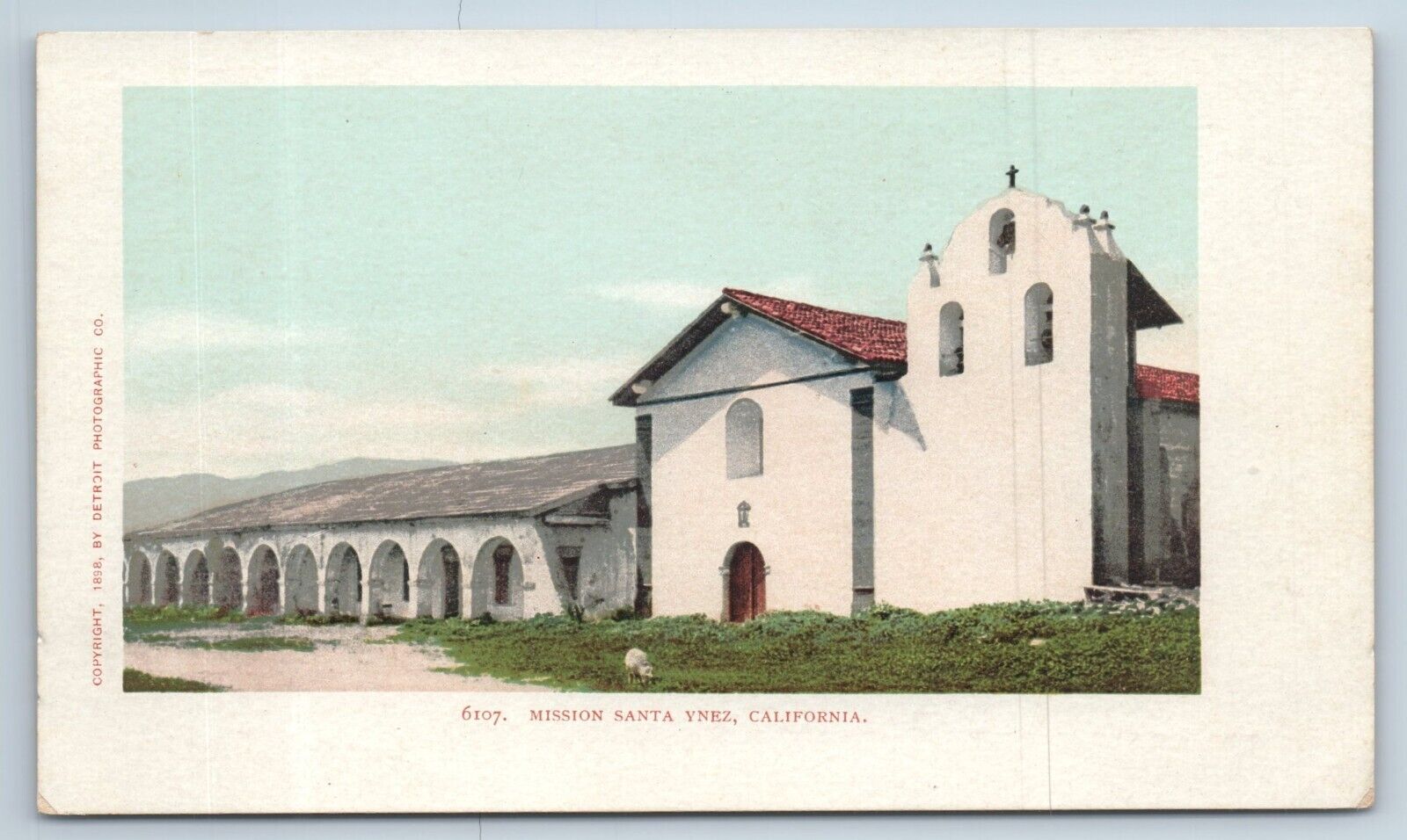 Postcard Mission Santa Ynez California CA