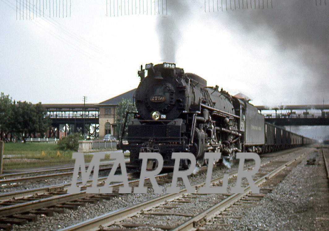 RR Photo-CHESAPEAKE & OHIO C&O 2750  2-8-4 Action at Kenova WV  9/2/1951