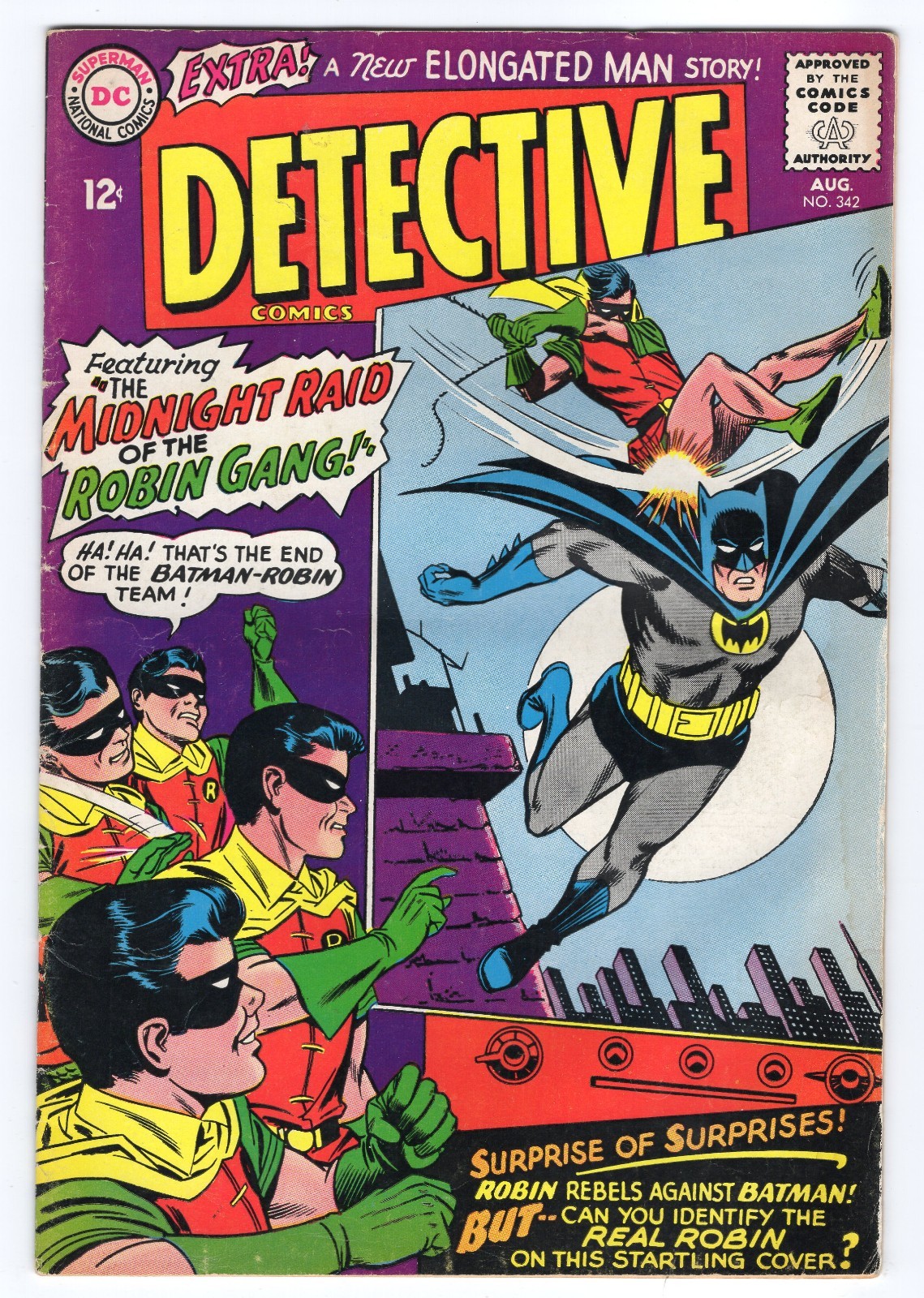 Detective Comics 342 1965 DC Comics VG 4.0 Batman Robin Elongated Man