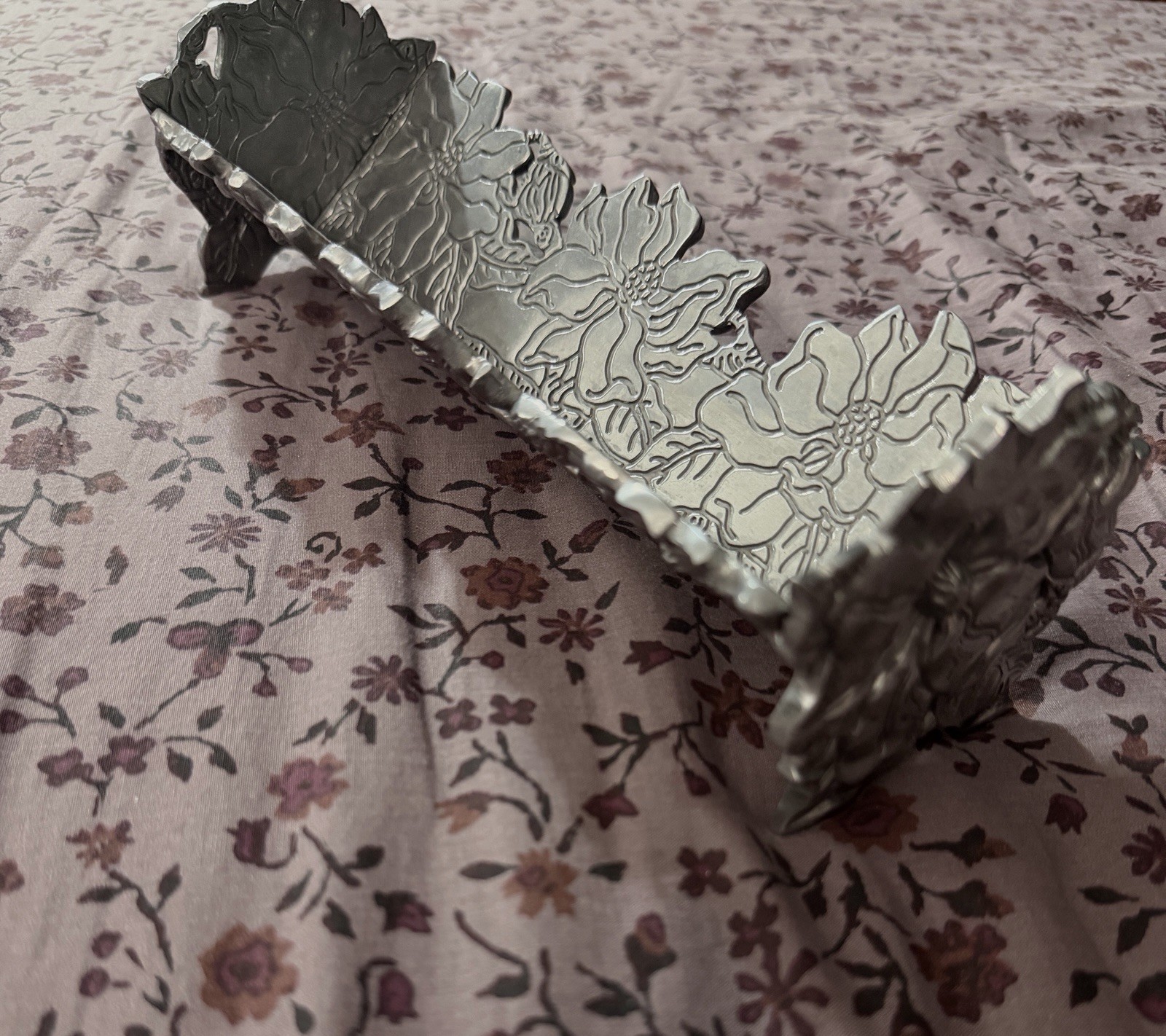 Arthur Court Cast Aluminum Magnolia Floral CrackerTray