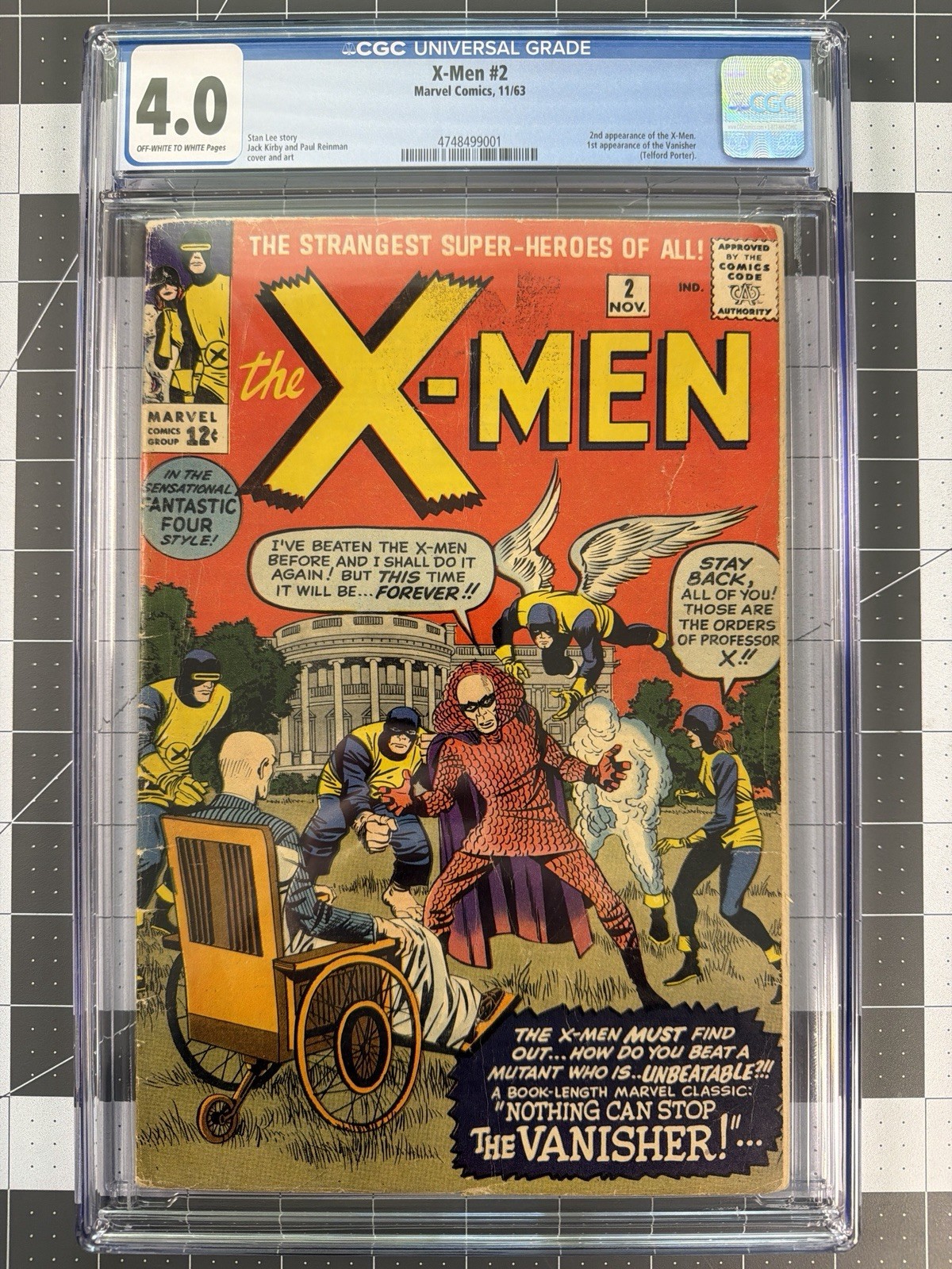 X-Men #2 CGC 4.0 OW-W 1963 Marvel 1st Vanisher 2nd X-Men Jack Kirby Stan Lee