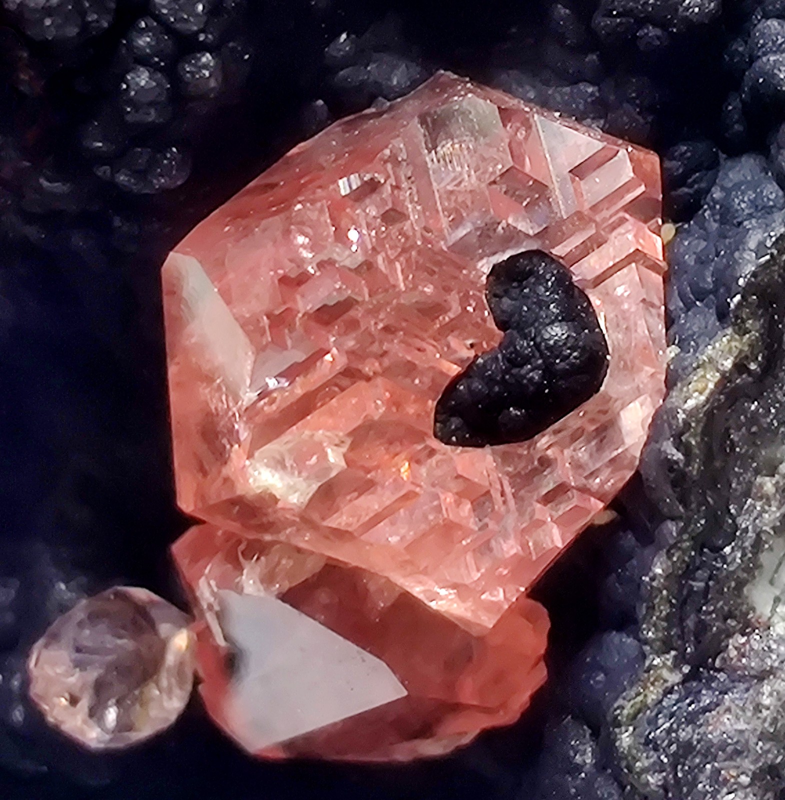 Rhodochrosite crystals on matrix. Uchucchacua Mine, Lima, peru. 16 grams.