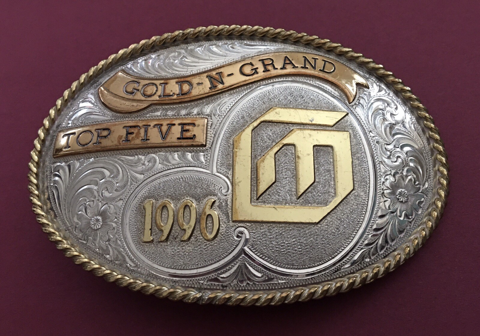 SALE Vintage 1996 Gold N Grand Top 5 Sterling Silver OL Gist Trophy Belt Buckle