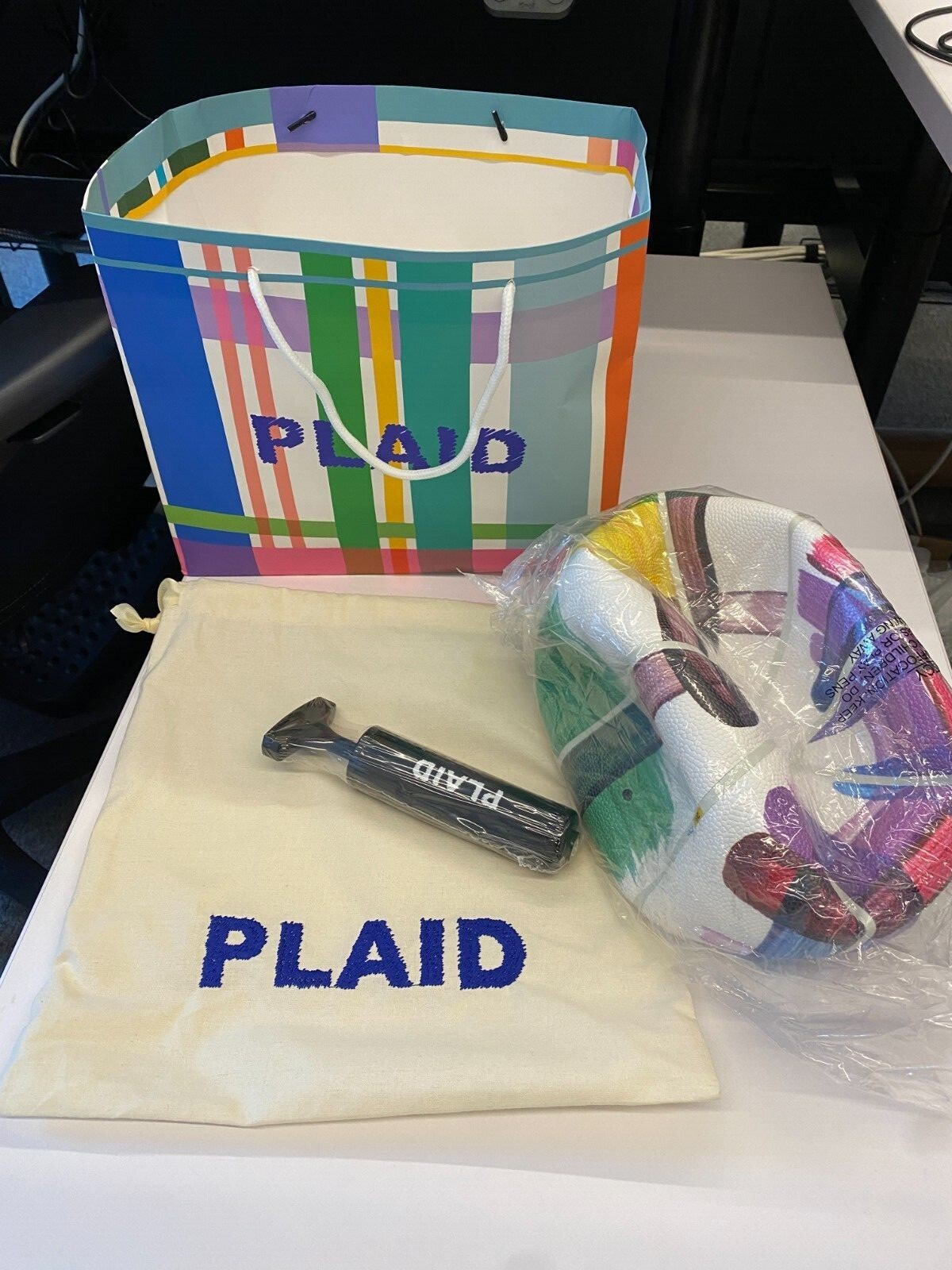 CJ Hendry PLAID Basketball — RODMAN - NEW with Dust Bag & Pump