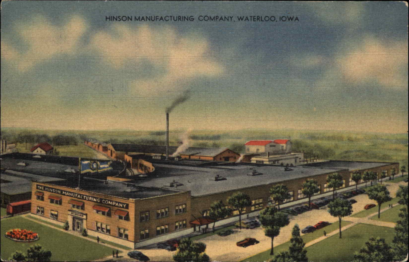 Waterloo Iowa IA Hinson Manufacturing Company Linen Factory Vintage Postcard Waterloo Iowa IA Hinson Manufacturing Company Linen Factory Vintage Postcard