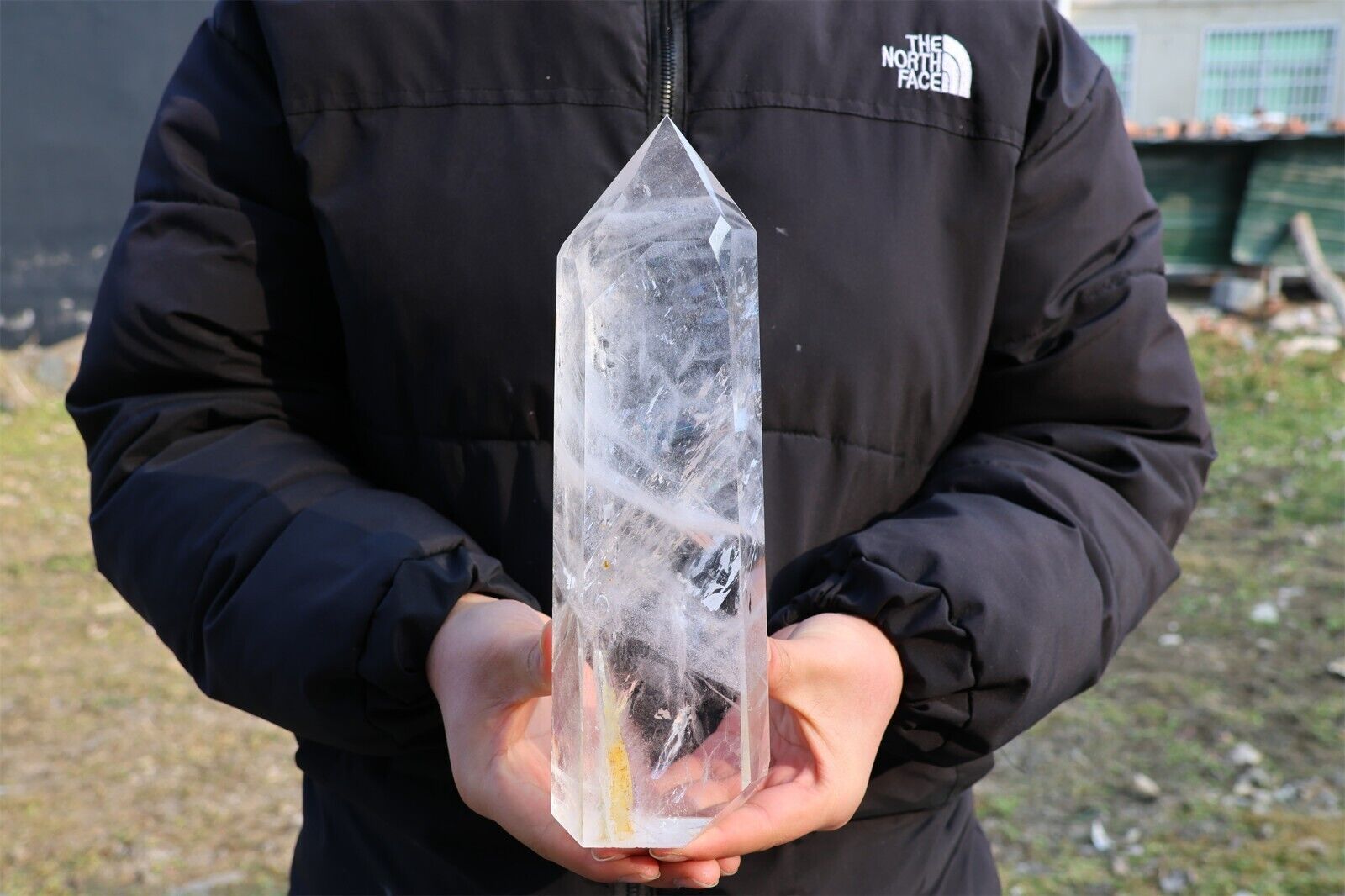 1.67kg Natural clear quartz Obelisk Quartz Crystal Point Wand healing gem WA579
