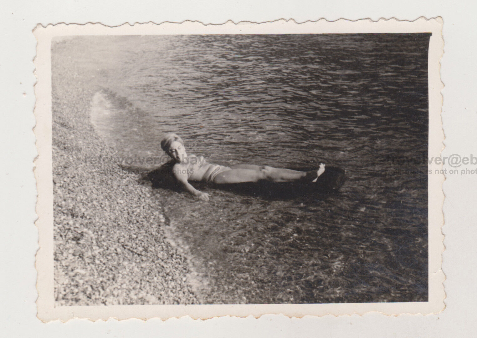 Pretty Attractive Young Woman Beach Bikini Swimsuit Lady Vintage Photo Snapshot 