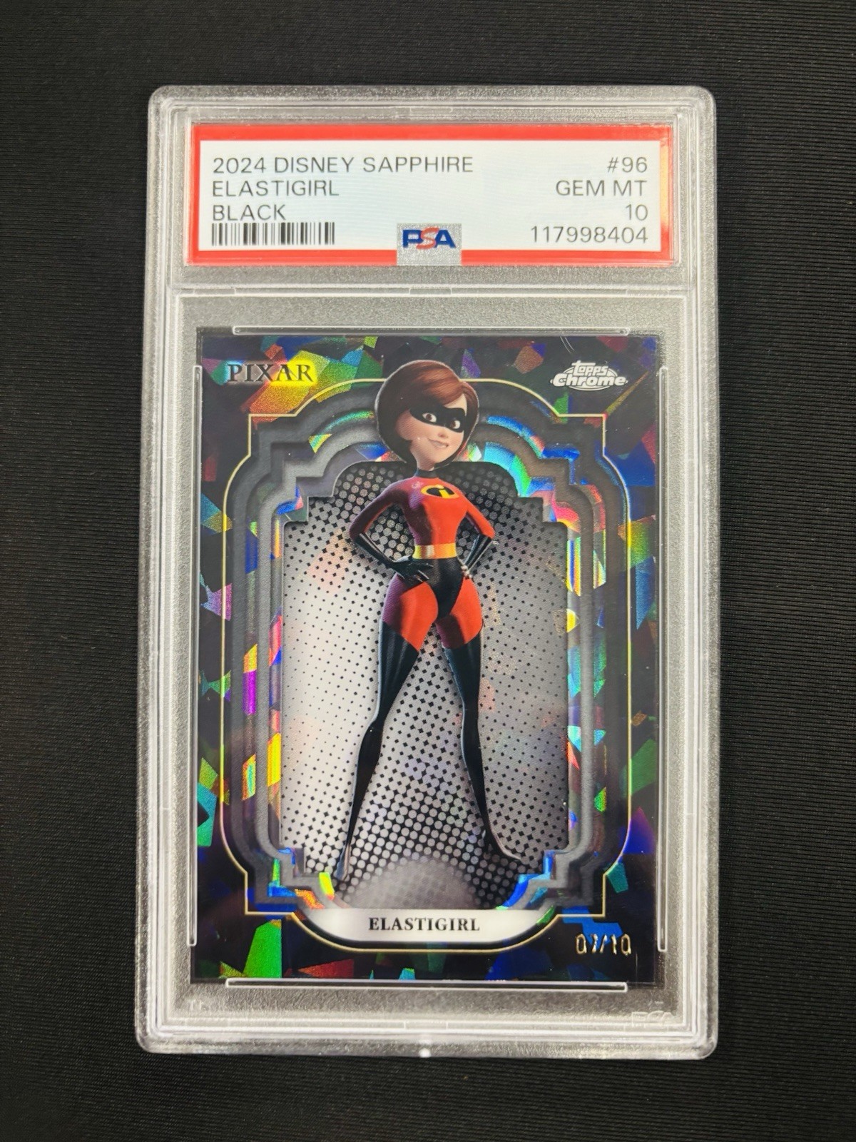 2024 Topps Chrome Disney Sapphire Elastigirl Black /10 PSA 10 #96 HOT