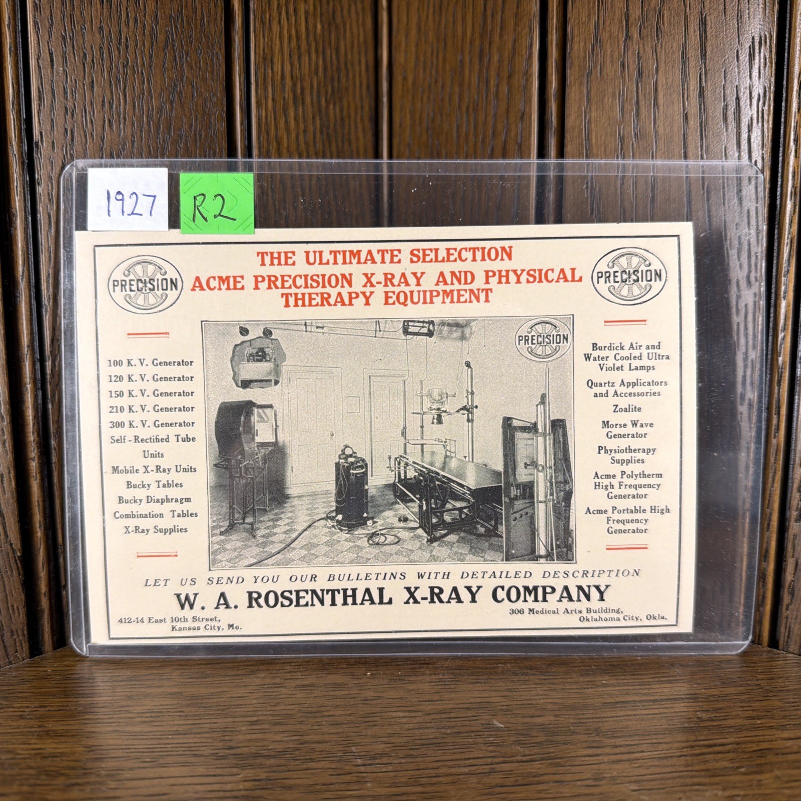 Atq 1927 ACME Precision X-Ray Physical Therapy Medical Equipment Picture AD