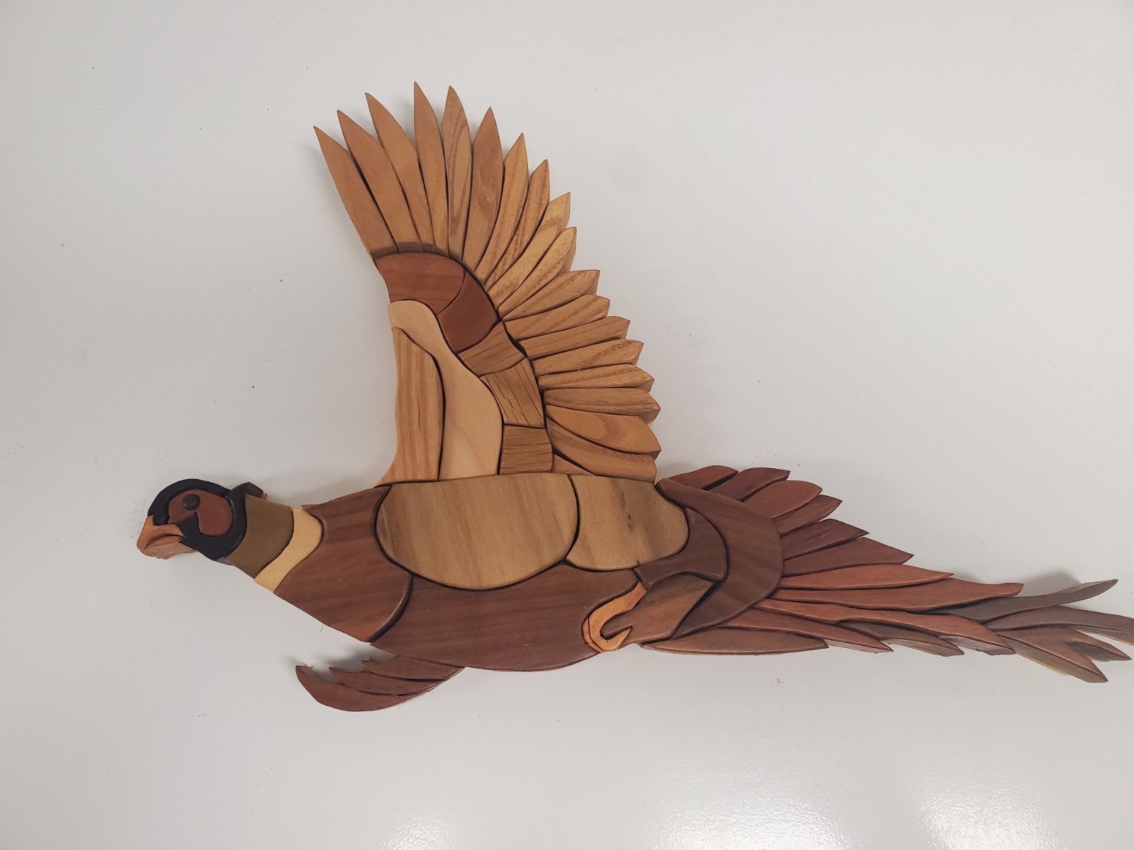 Vintage Handcrafted Wooden Pheasant, Wall Hangings Folk Art Rustic Hunting Cabin