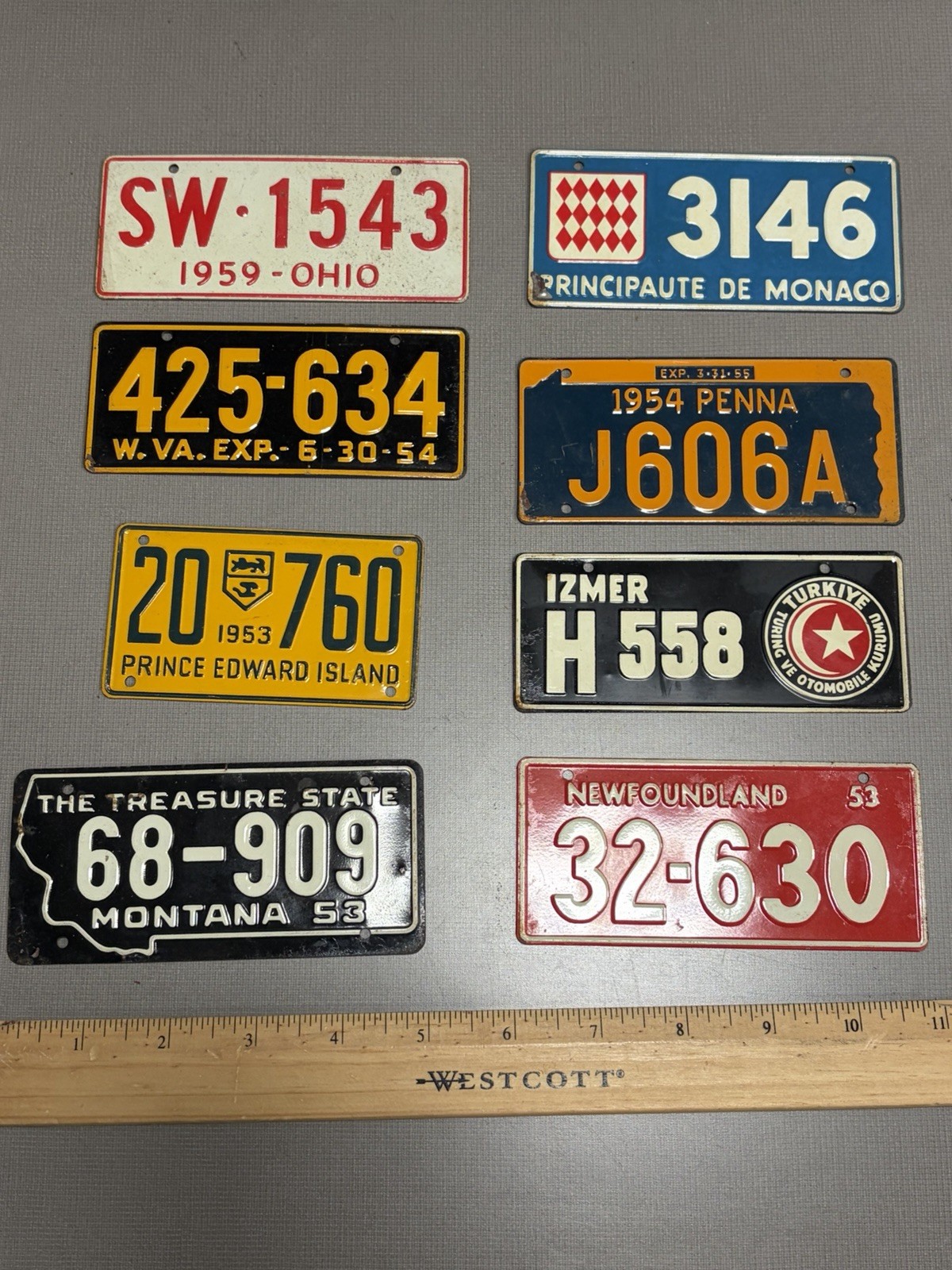 Original 1950's Wheaties Mini License Plates Cereal Premiums Bicycle Lot Original 1950's Wheaties Mini License Plates Cereal Premiums Bicycle Lot
