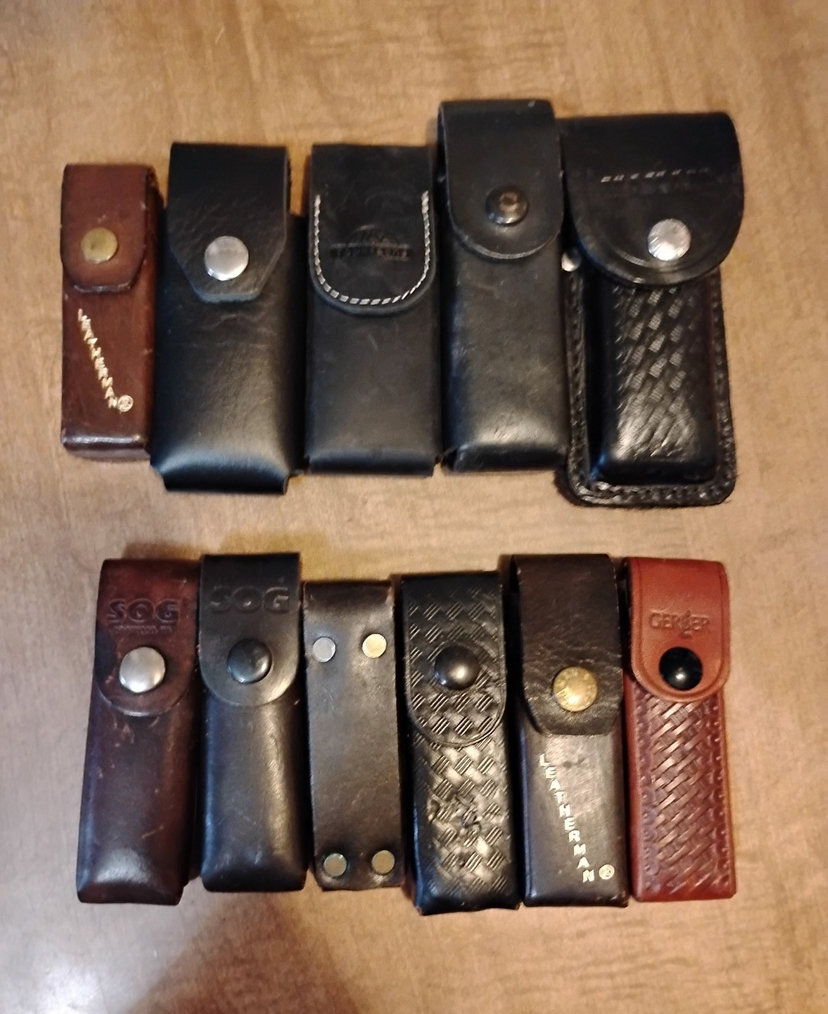 Gerber Mixed Lot Stainless Steel Multi-Tools w/ Leather Pouches Plain Edge