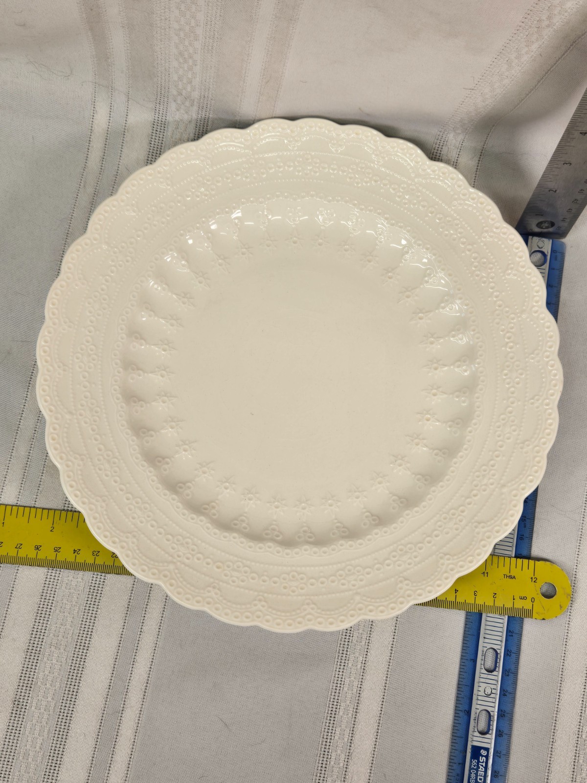 CRAZED Spode England Jewel Dinner Plate White Cream 10 5/8\