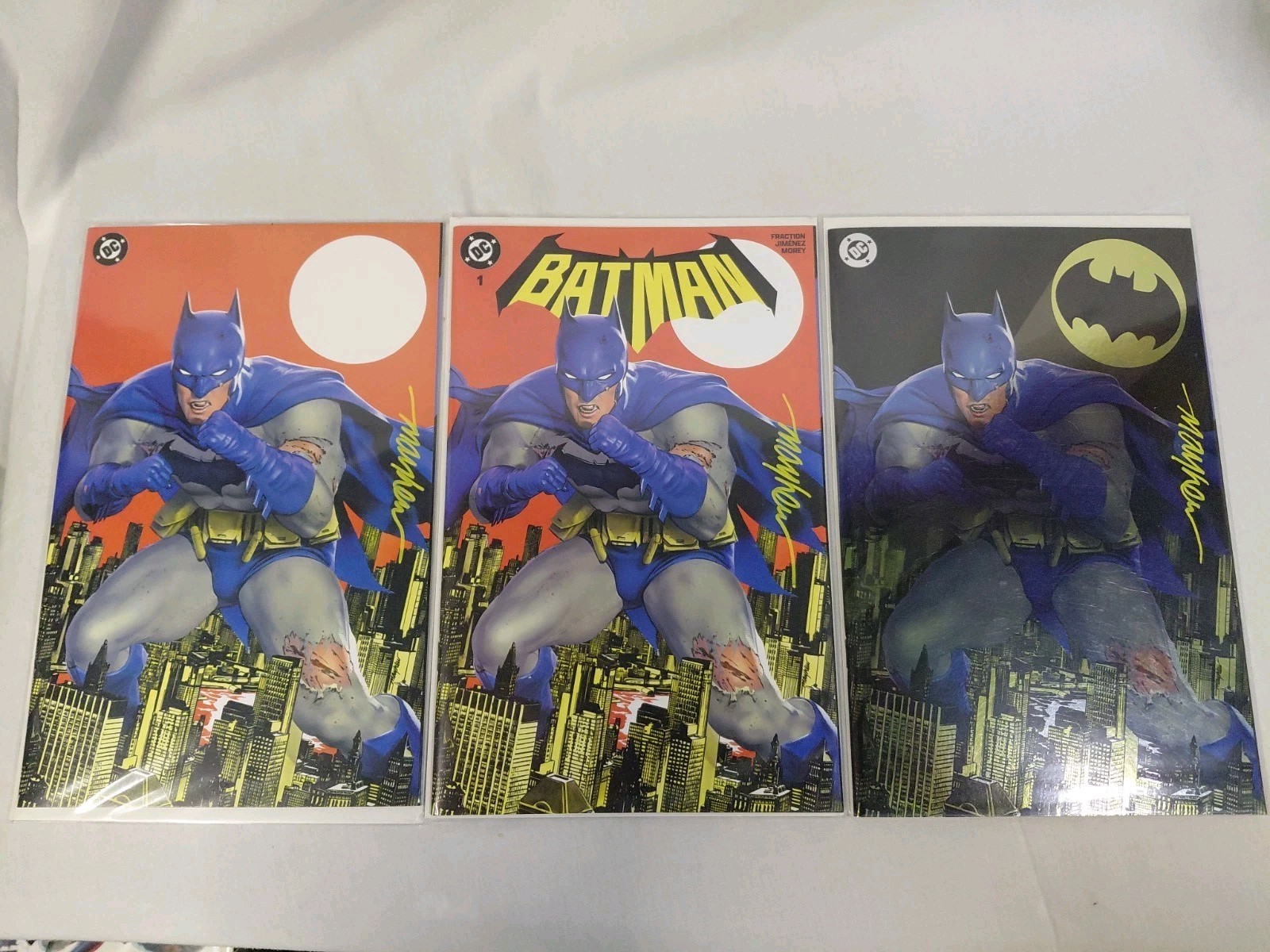ABSOLUTE BATMAN #1 Mike Mayhew SIGNED 3-BOOK SET Trade Virgin Foil COA NM/M DC
