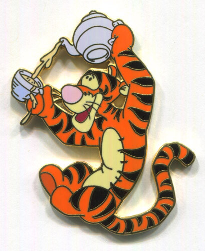 Disney Pin Winnie the Pooh Tigger Bouncing & Pouring Tea Disney Store Japan