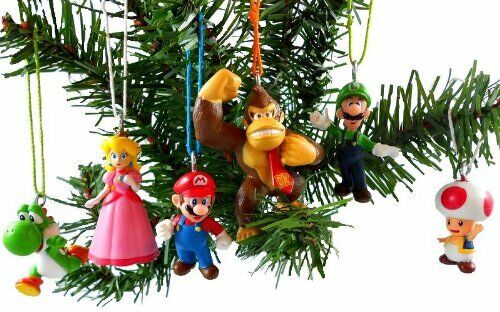 Mario  Ornament 6 Piece Set Brand New - Mario Brothers Christmas Ornament Set