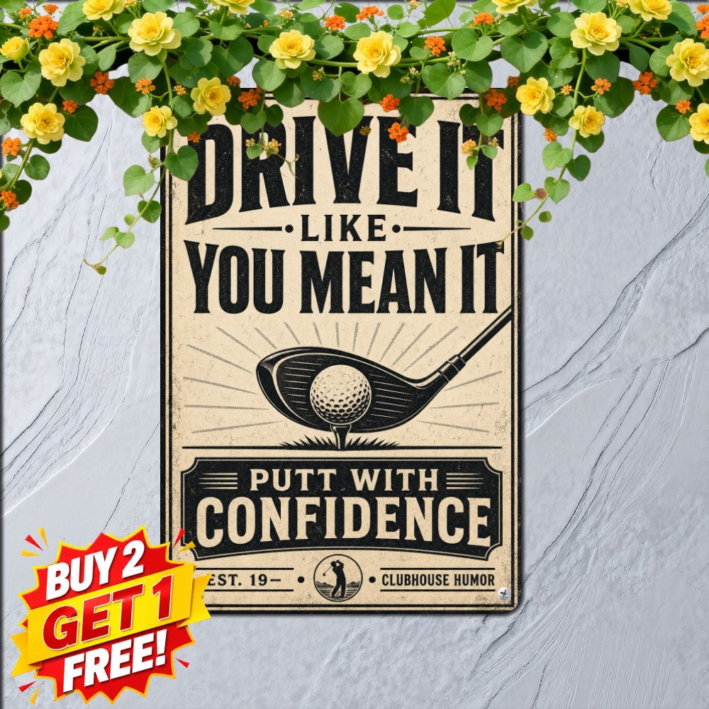 Durable Outdoor Golf Quote Plaque Sign Vintage Weatherproof Fairway Decor