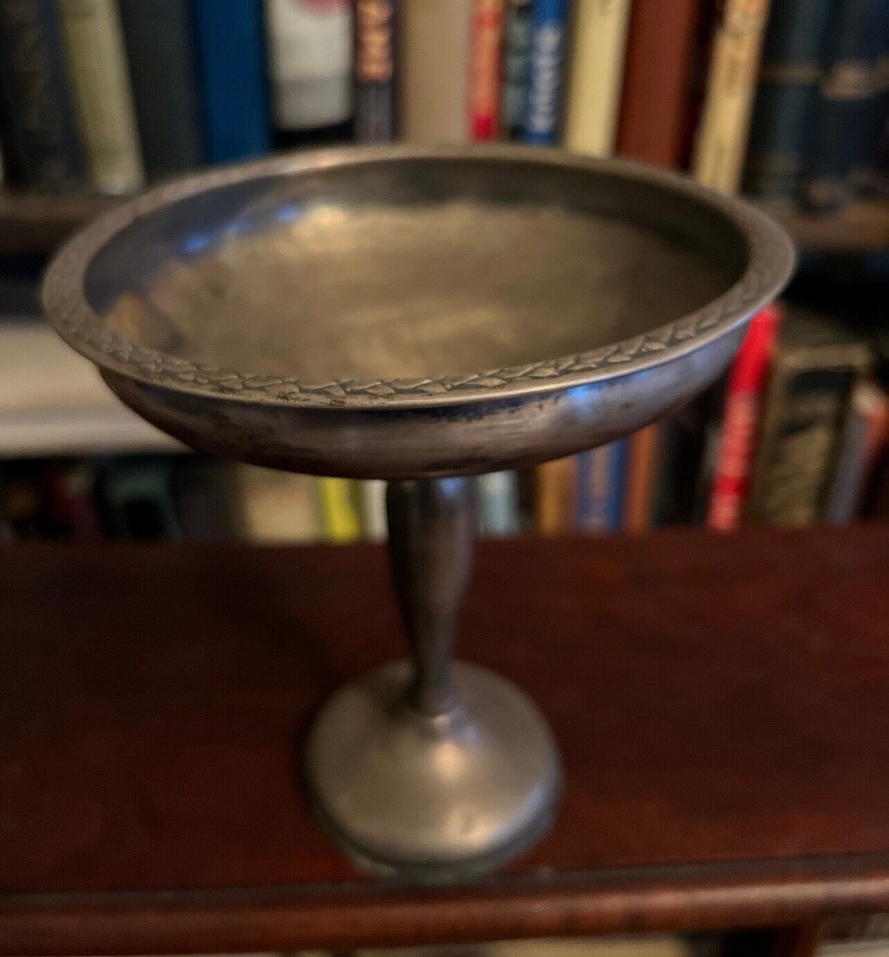 Militaria 757 Tank Battalion memorial sterling silver compote footed bowl 1945