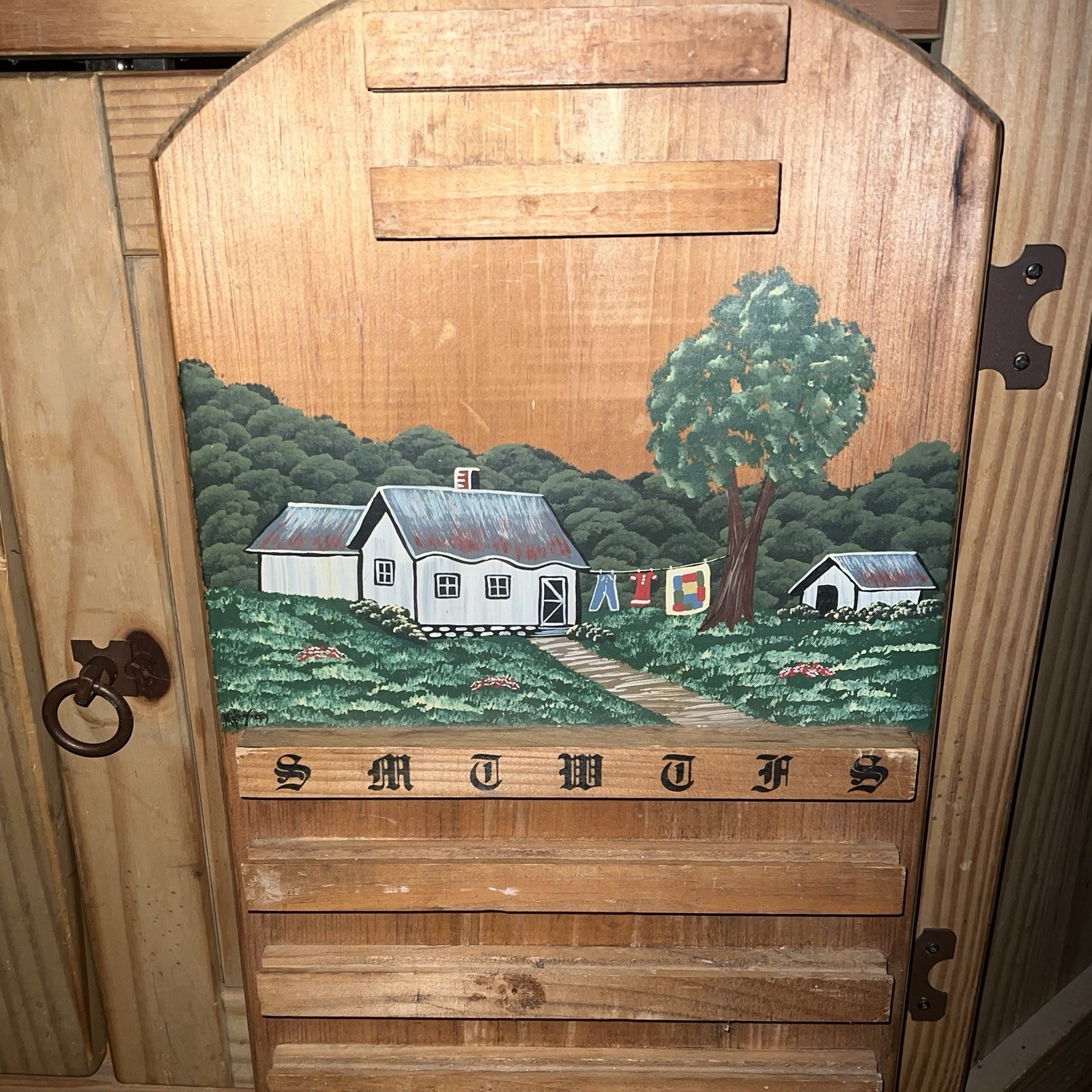 Vintage Wood Perpetual Calendar Cottage Grannycore Farmhouse NO TILES