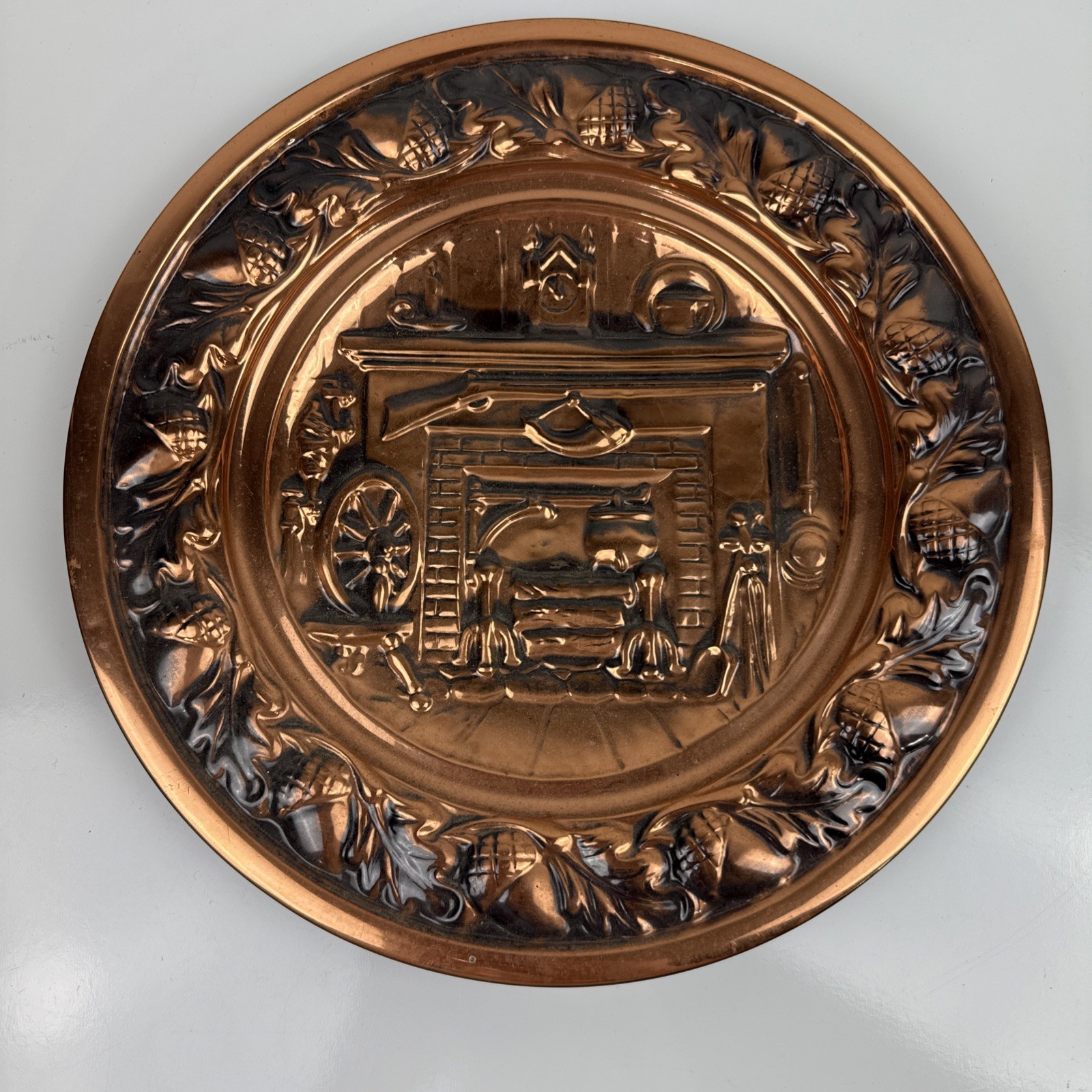 Country Fireplace Mantle Copper Wall Art Relief Wall Hangings 10.5\