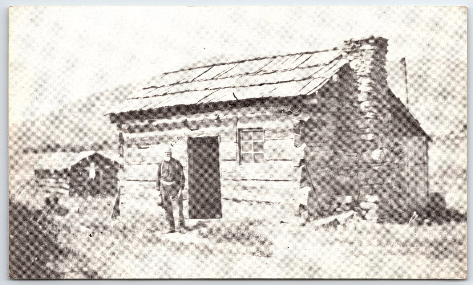 Billy Smith's Cabin Prineville Oregon 1867 Pioneer Log Home Postcard 1976