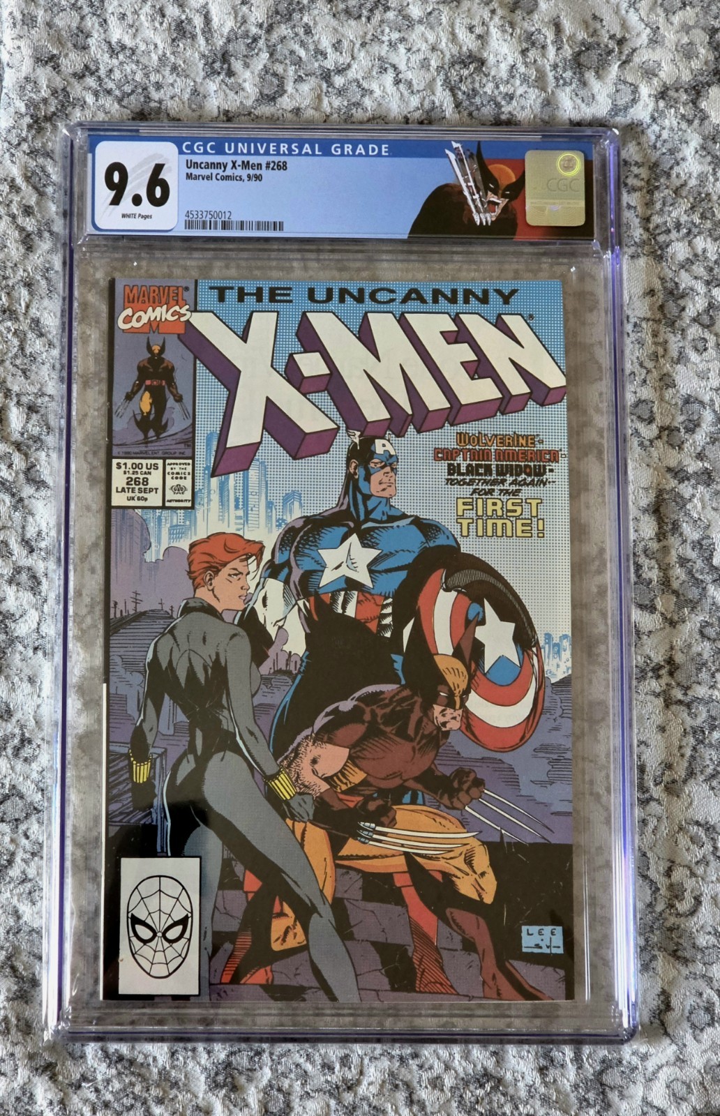 Uncanny X-Men #268 CGC 9.6 White Pages Jim Lee Wolverine Captain America BW