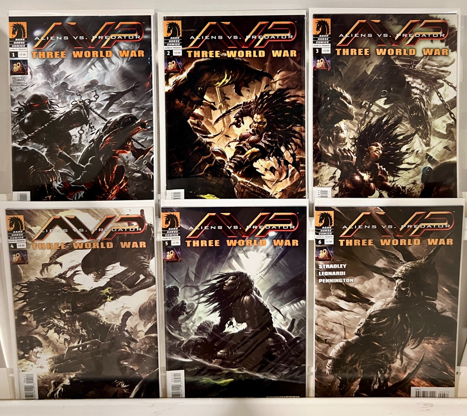AVP ALIENS VS. PREDATOR THREE WORLD WAR #1-6 COMPLETE SET DARK HORSE 2010 NM
