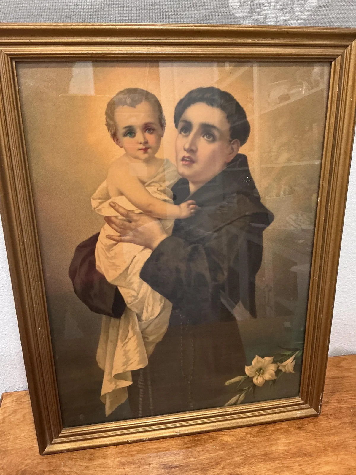 Saint Anthony of Padua Holding Christ Child Picture Vintage
