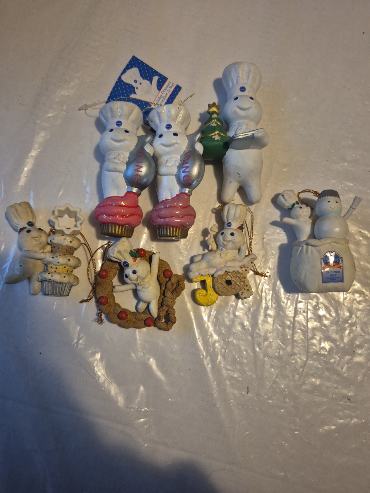 7 Pillsbury Doughboy Christmas Ornaments - 6 Different Designs 7 Pillsbury Doughboy Christmas Ornaments - 6 Different Designs