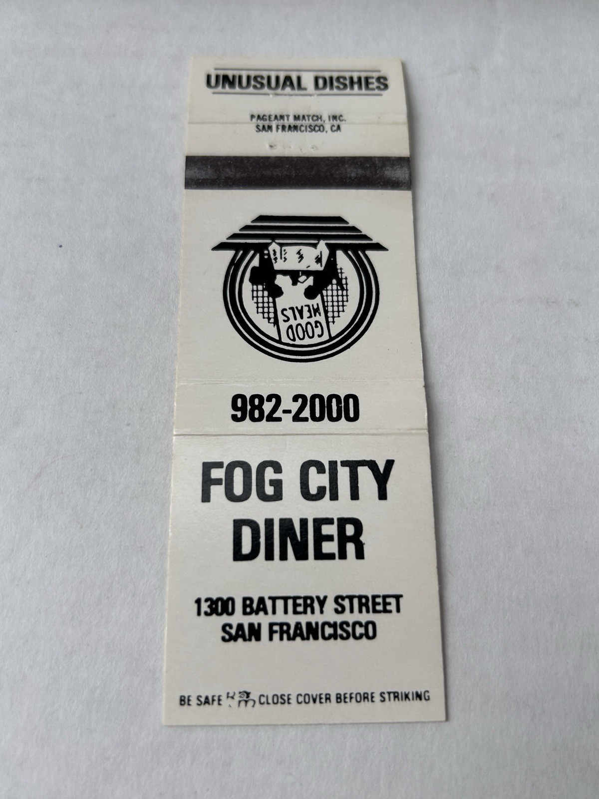 Fog City Diner San Francisco CA Matchbook Cover California MB242