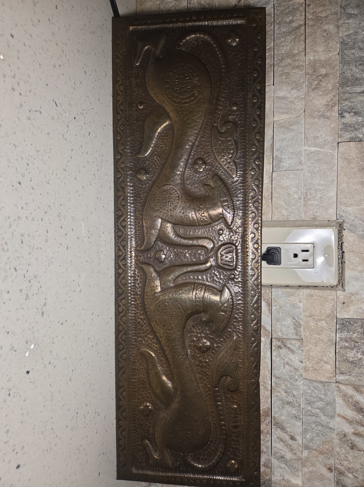 Vintage Repousse Wall Hanging Of Hounds From Tbilisi, Georgia, USR
