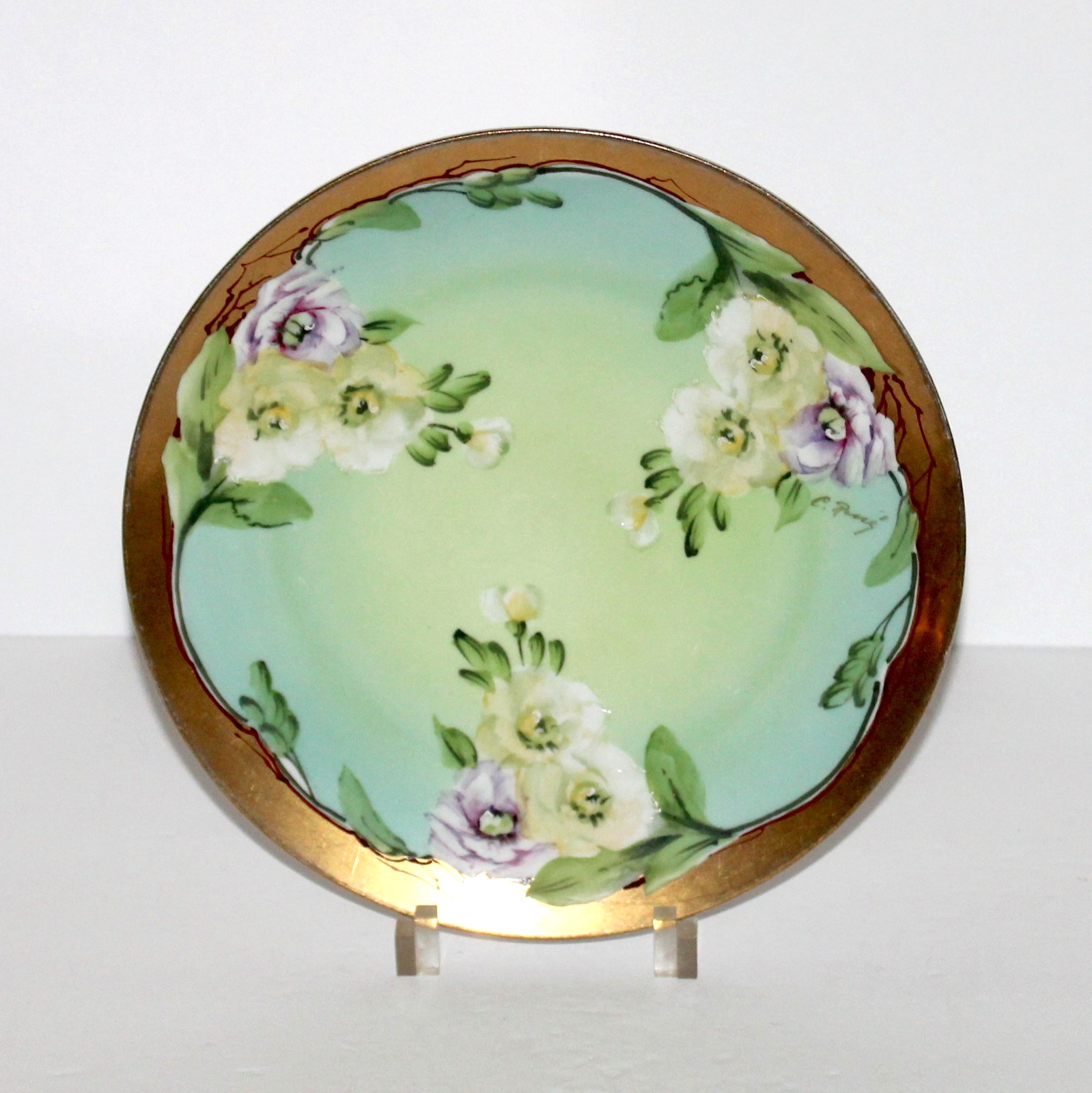 Antique Cabinet Plate C. Rouge Turn Vienna Ernst Wahliss Austria Porcelain