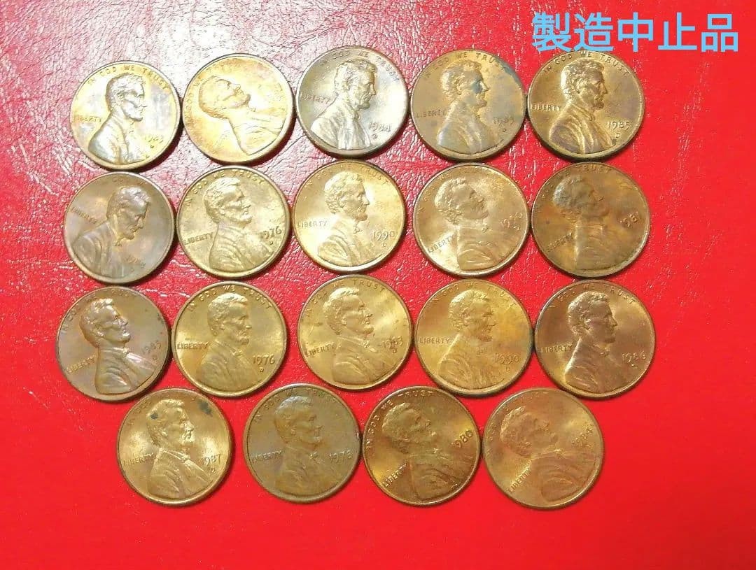 Vintage 1976 US Penny Coins 19 Pieces Collectible Old Currency Lot