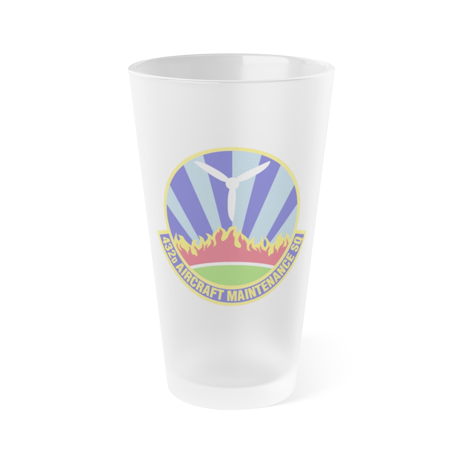 432d Aircraft Maintenance Squadron (U.S. Air Force) Frosted Pint Glass 16oz