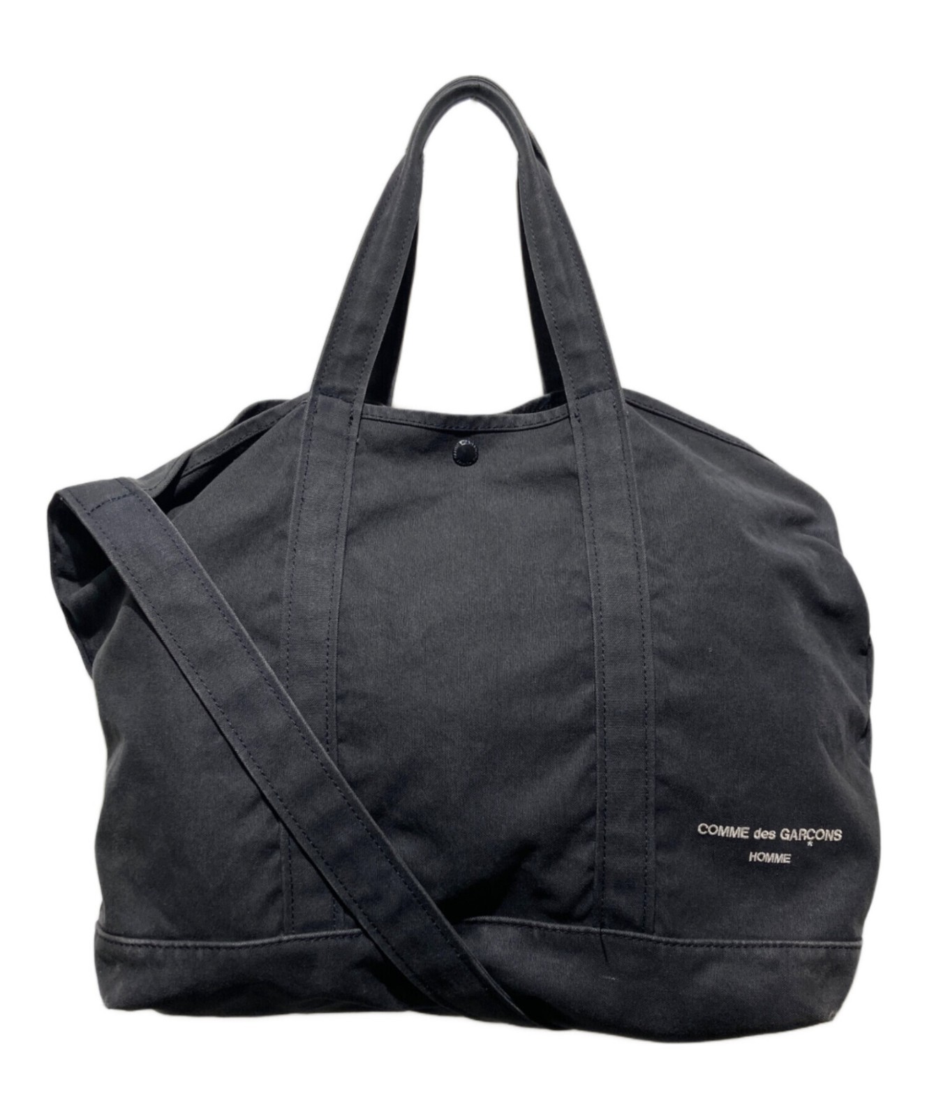 COMME des GARCONS HOMME Cotton Canvas Garment-Washed Tote Bag USED Made in Japan