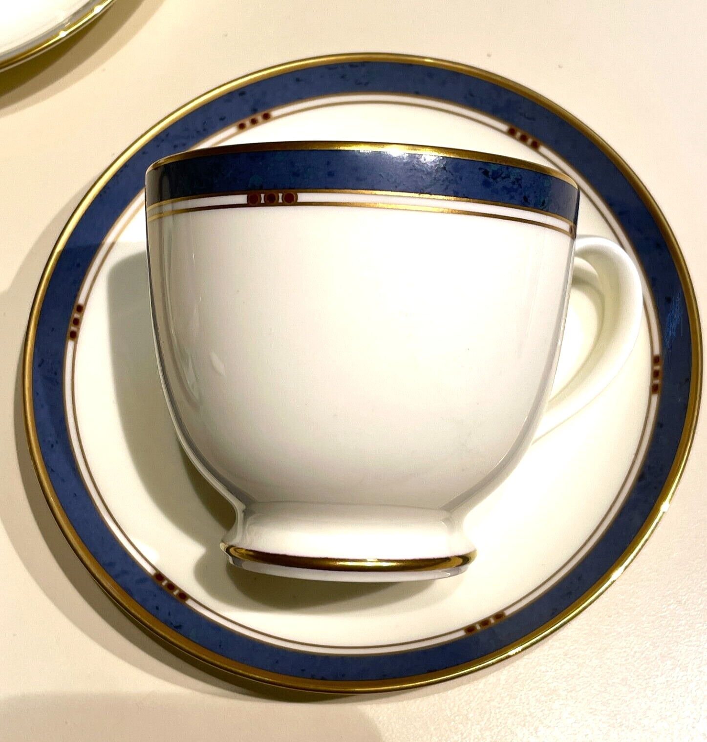 Pfaltzgraff Bone China - Hampton - Footed Cup & Saucer. 4 Sets available. Mint